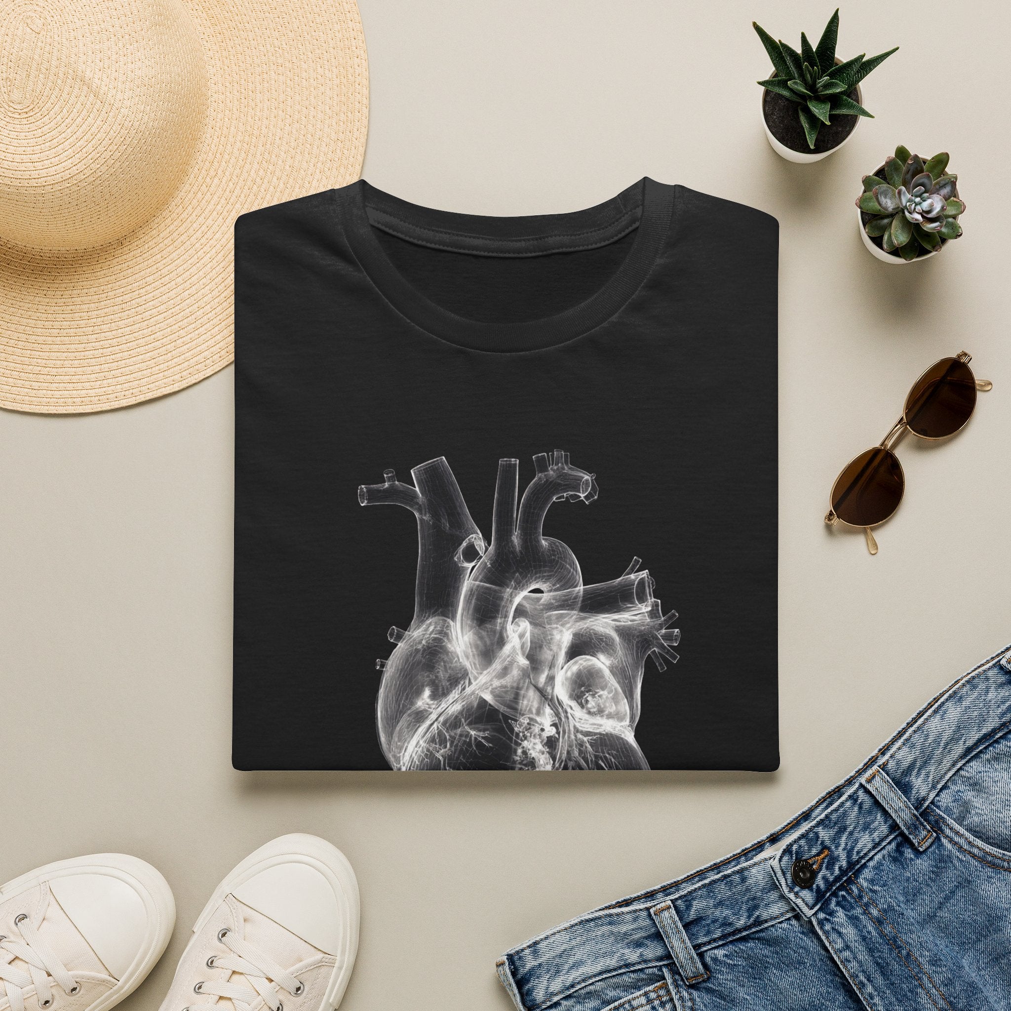 Unisex Softstyle T-Shirt, X-Ray  Realistic Heart