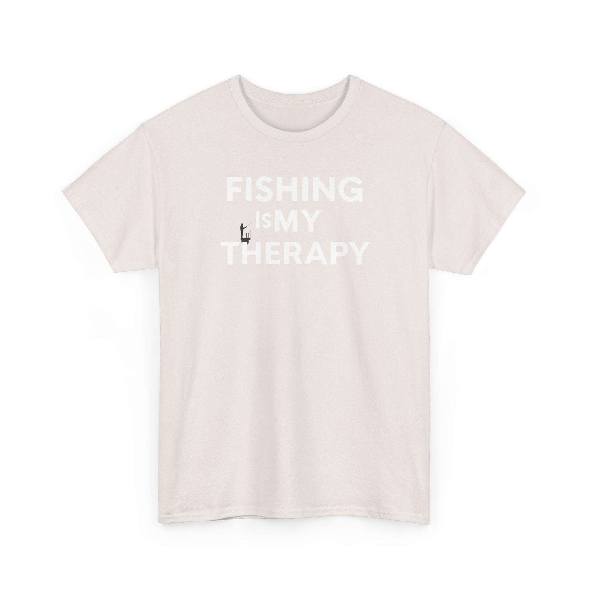 Unisex Heavy Cotton Tee, fishing is my  therapy