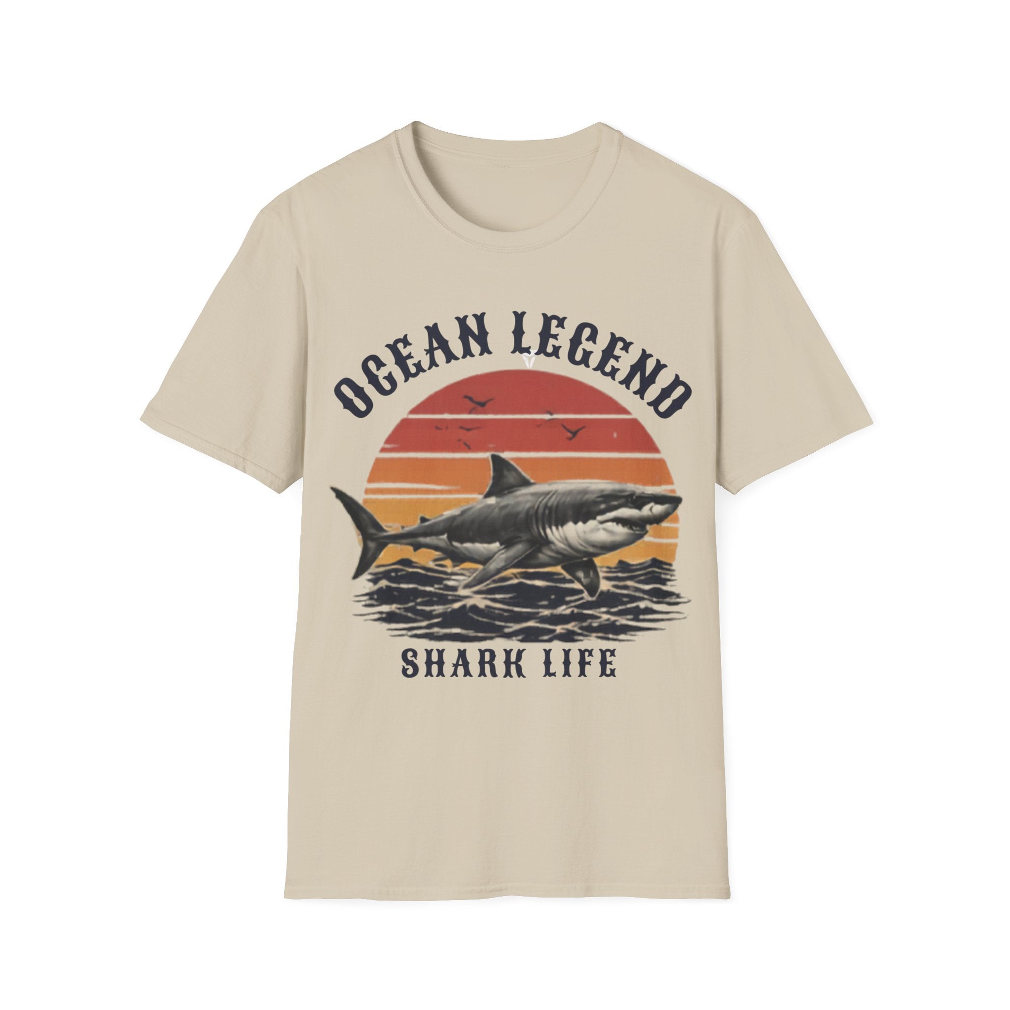 Unisex Softstyle T-Shirt, Great White Shark T-Shirt, Vintage Ocean Predator Tee, Shark Lover Gift, Marine Life Shirt, Apex Predator Graphic Tee, Beach Ocean Shirt