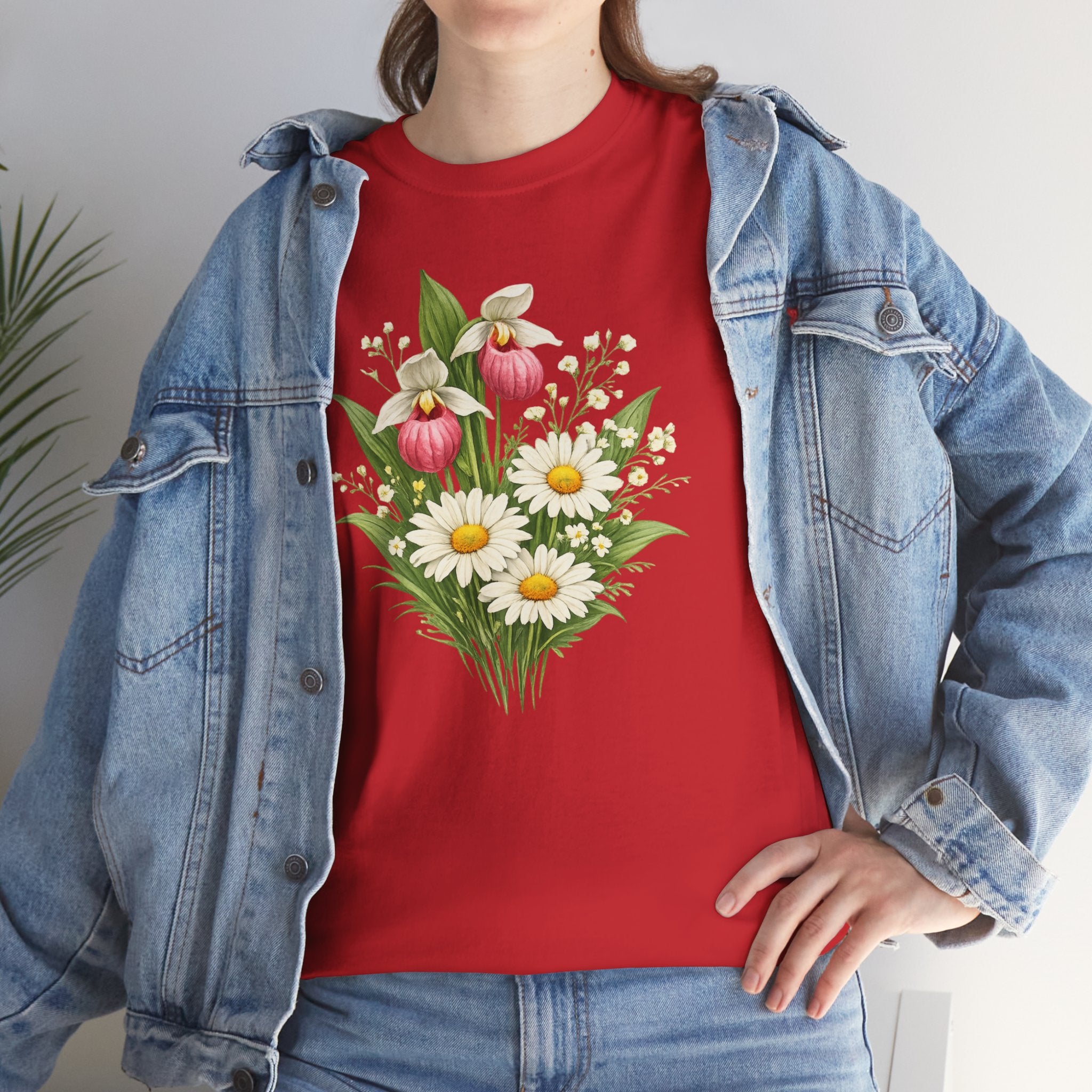 Unisex Heavy Cotton Tee, spring floral