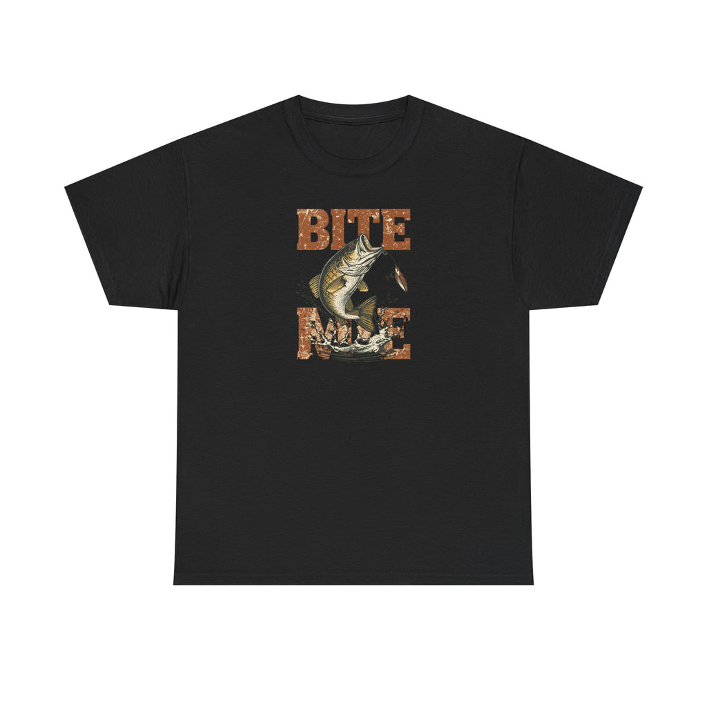 Unisex Heavy Cotton Tee, bass fishing, bite me shirt