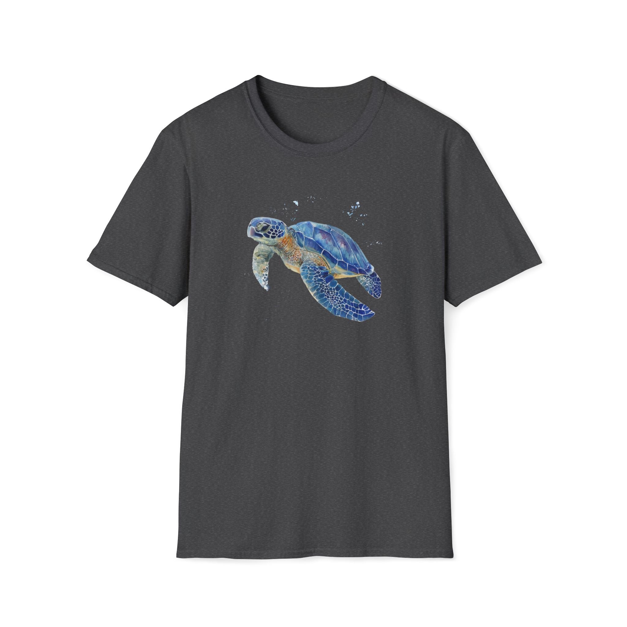 Unisex Softstyle ,T-Shirt Water Color Sea Turtle