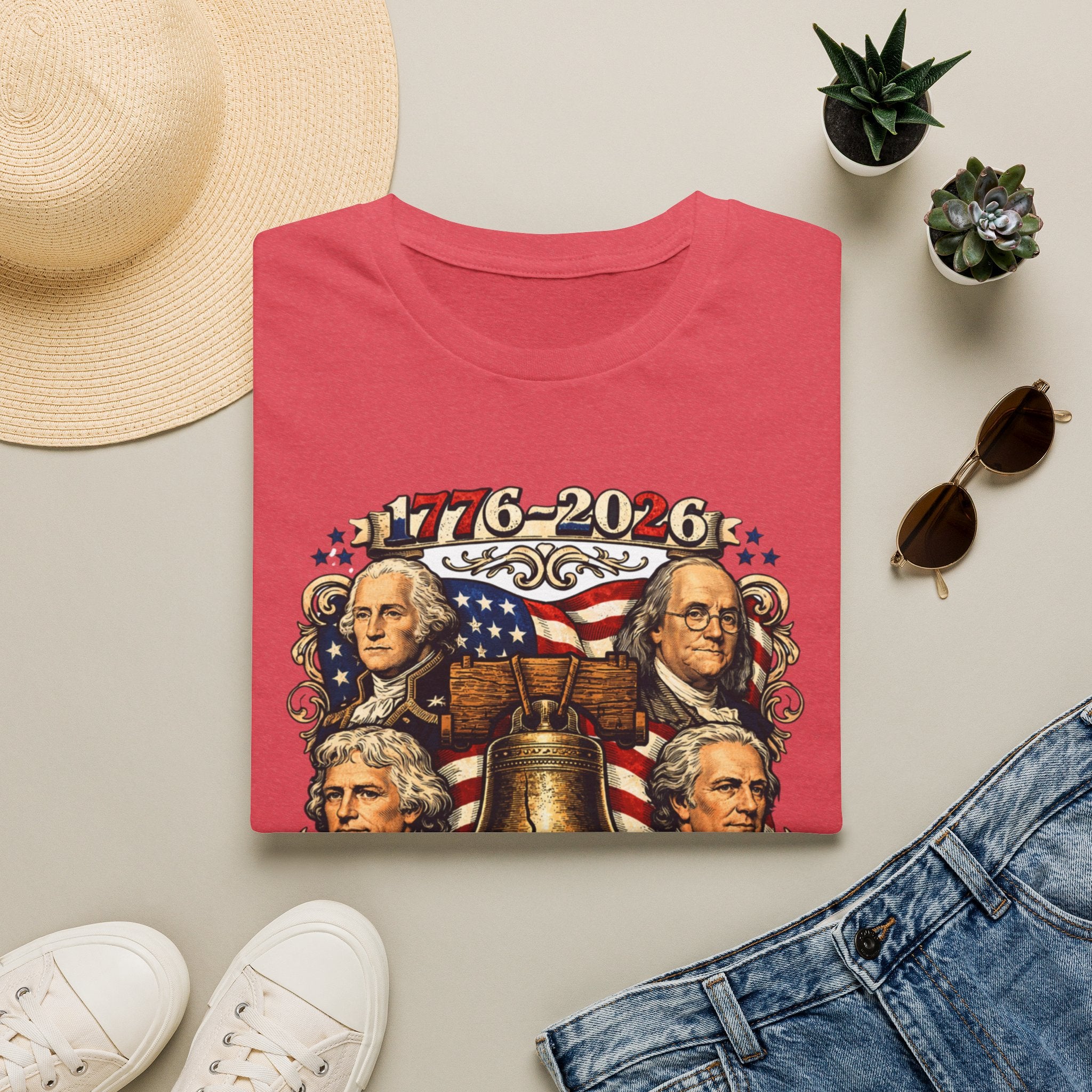 Unisex Softstyle T-Shirt, 250 Years of Liberty Shirt, Founding Fathers Tee, America 1776 2026 Patriotic T-Shirt