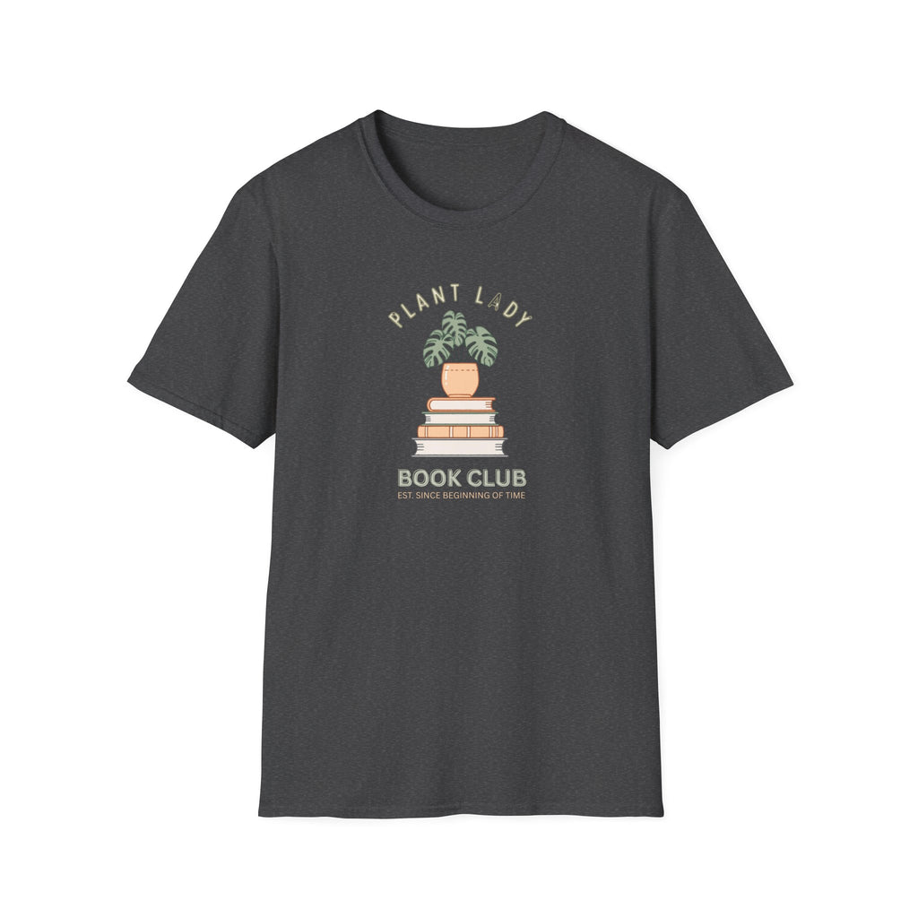 Unisex Softstyle T-Shirt,Plant Lady Book Club Shirt, Plant Mom Reader Tee, Book Lover Plant Shirt, Monstera Bookish Gift, Funny Plant Lady Tee