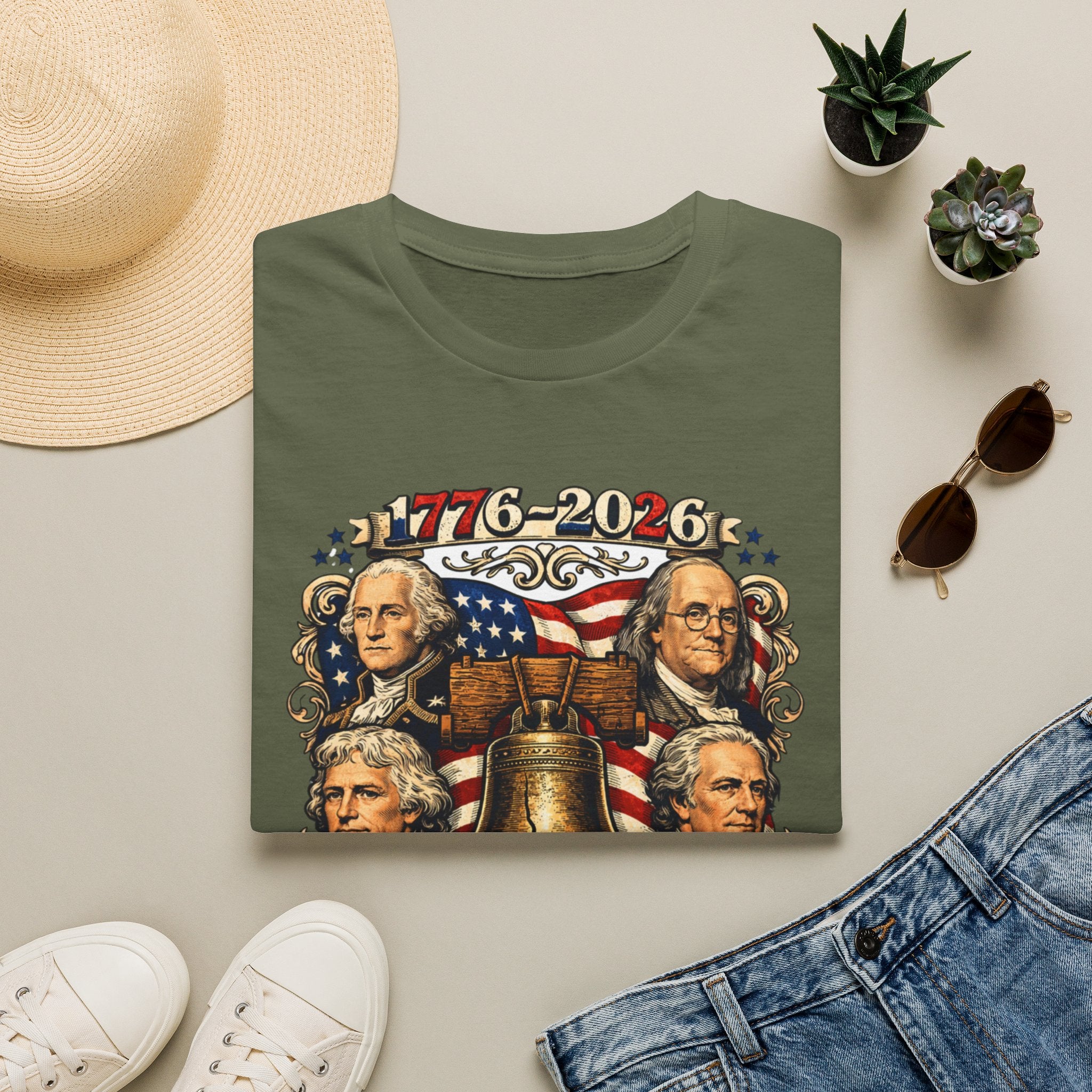 Unisex Softstyle T-Shirt, 250 Years of Liberty Shirt, Founding Fathers Tee, America 1776 2026 Patriotic T-Shirt