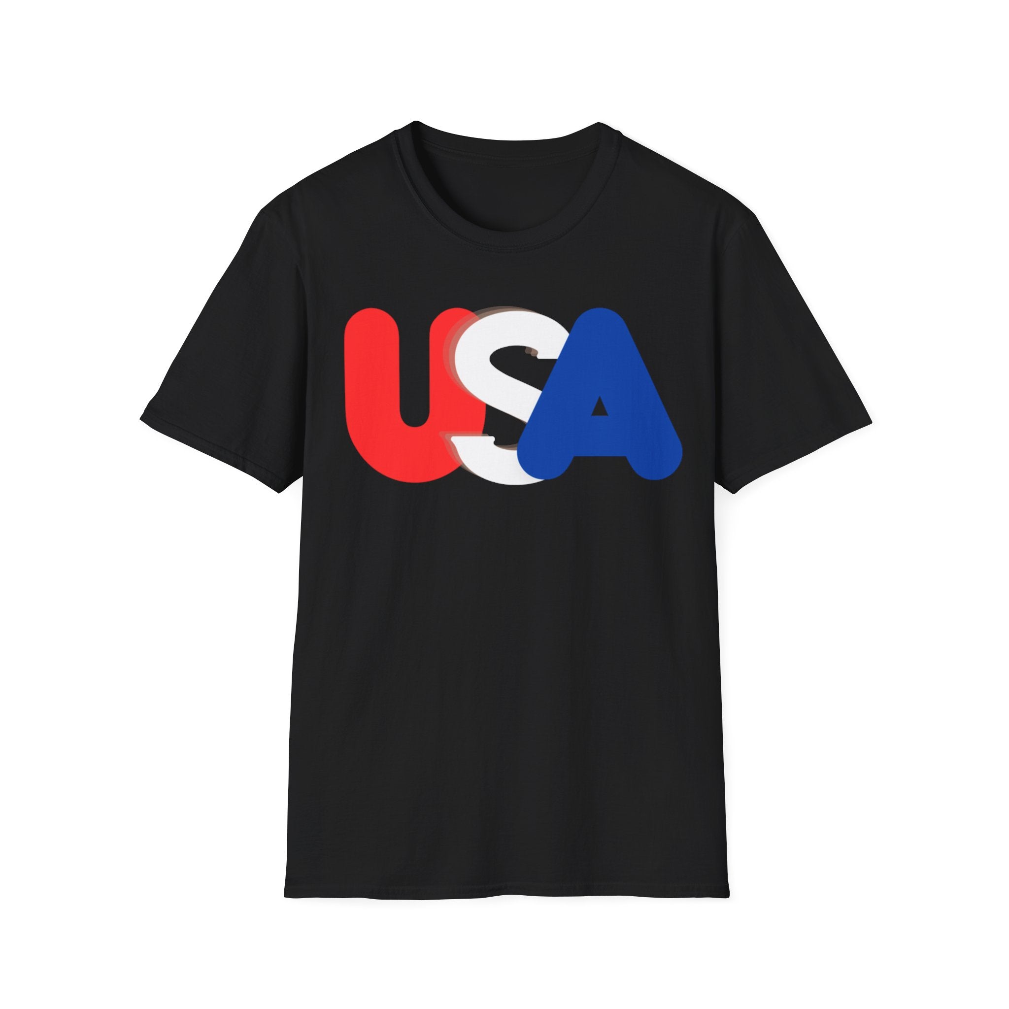 Unisex Softstyle T-Shirt, red, white and blue USA shirt