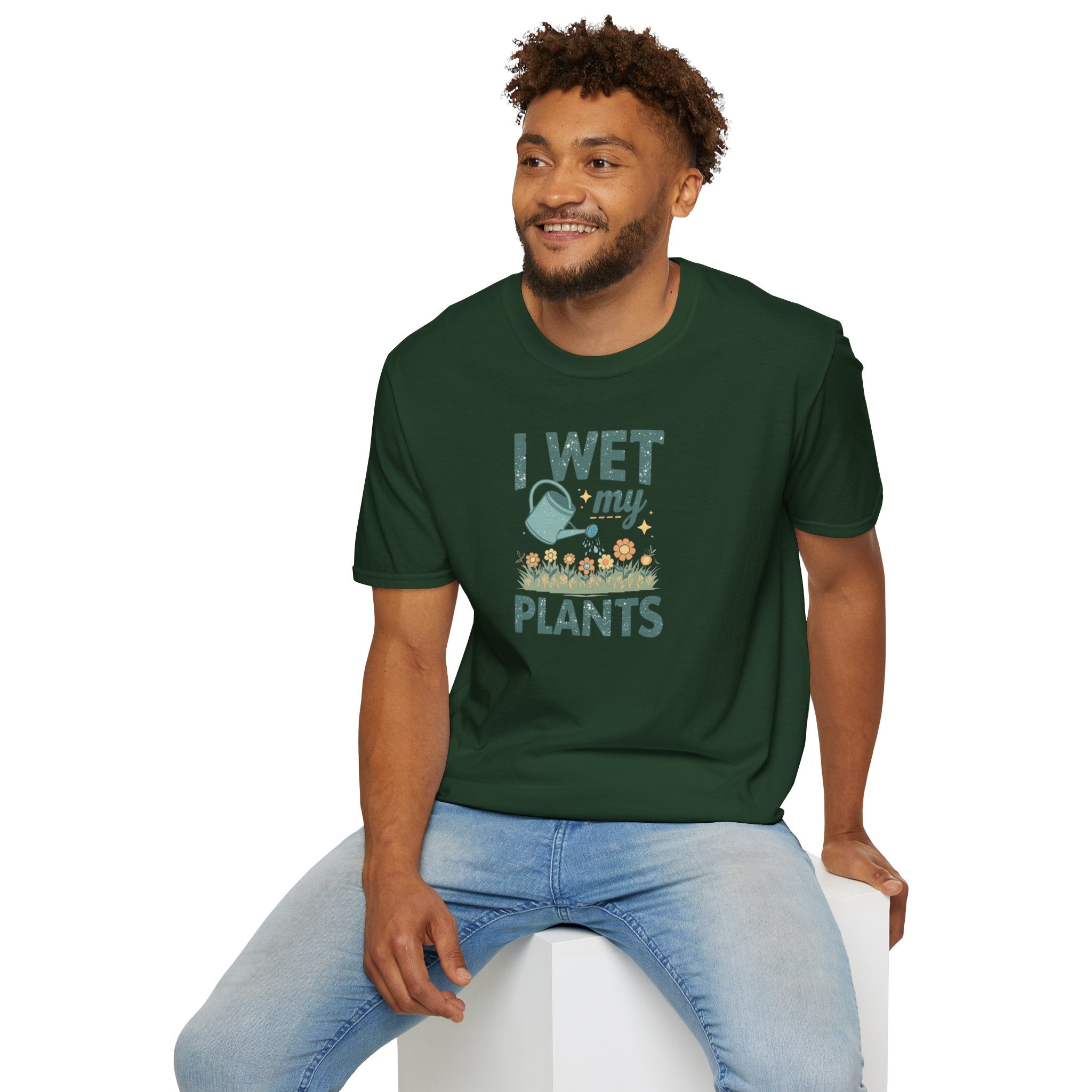 Unisex Softstyle T-Shirt,I Wet My Plants Shirt, Funny Plant Lover Tee, Gardening Humor Shirt, Spring Plant Mom Gift, Cute Garden Shirt