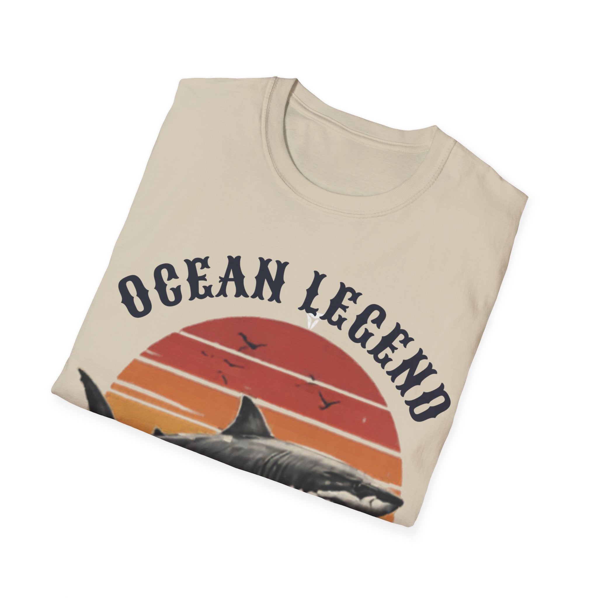 Unisex Softstyle T-Shirt, Great White Shark T-Shirt, Vintage Ocean Predator Tee, Shark Lover Gift, Marine Life Shirt, Apex Predator Graphic Tee, Beach Ocean Shirt