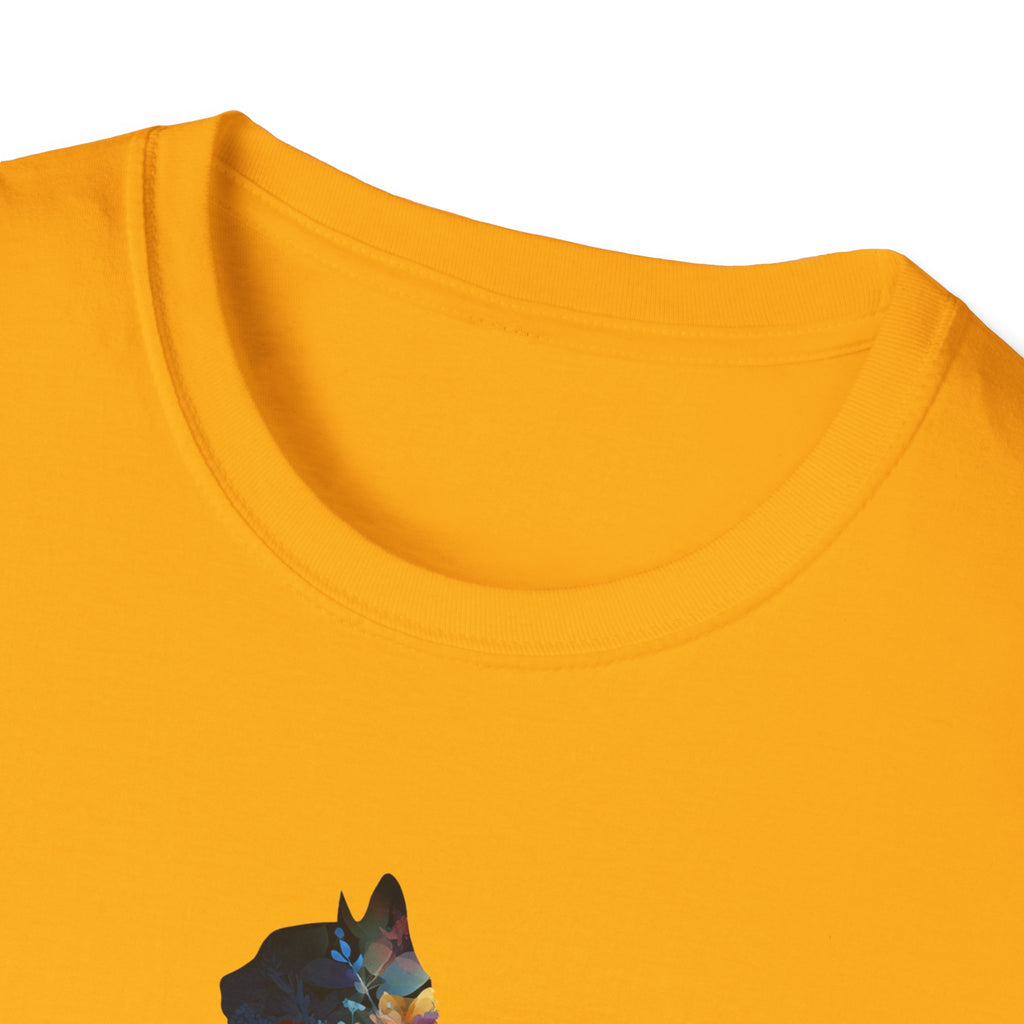 Unisex Softstyle T-Shirt, Floweral Cat