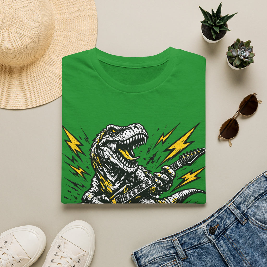 Unisex Softstyle T-Shirt, t-rex playing guitar