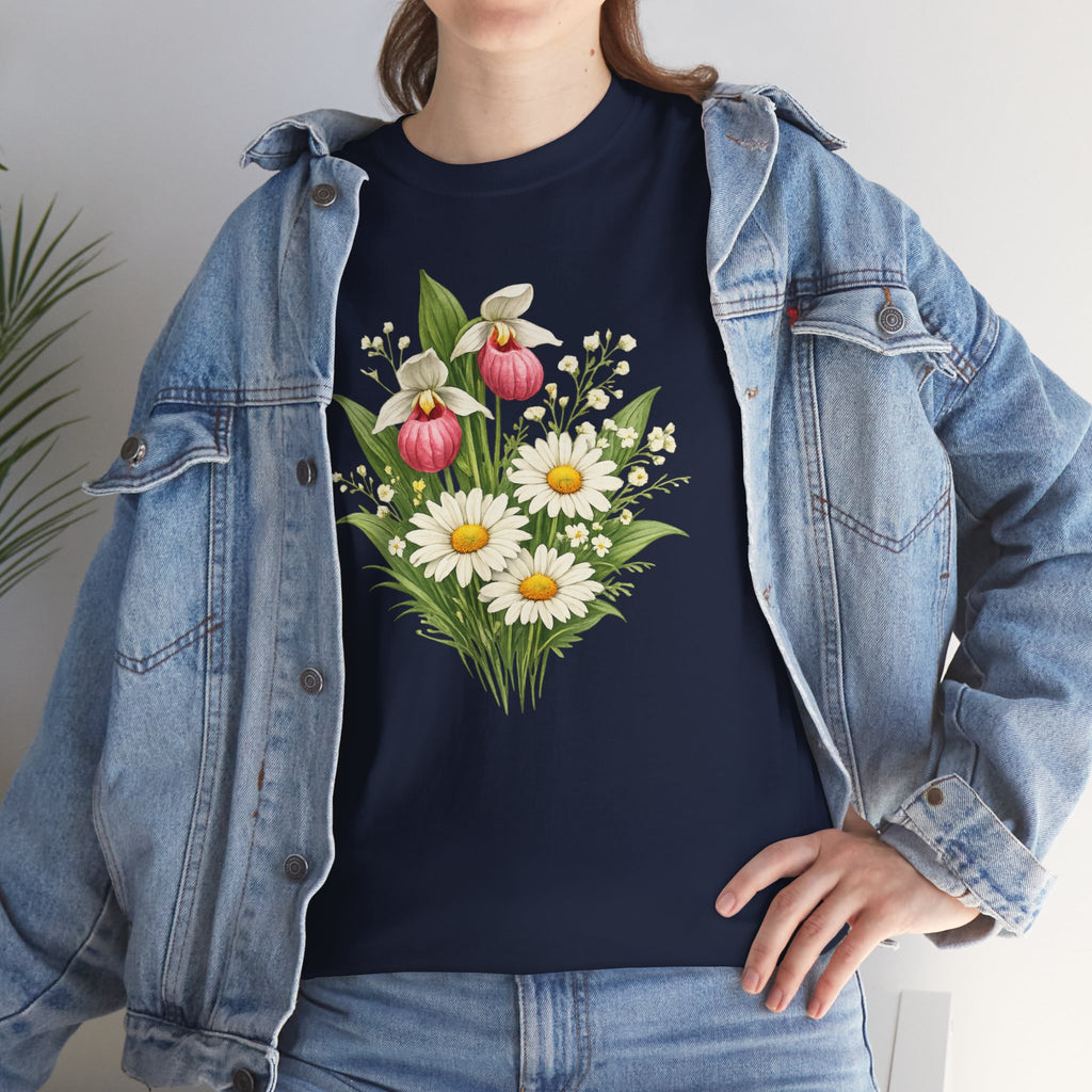 Unisex Heavy Cotton Tee, spring floral