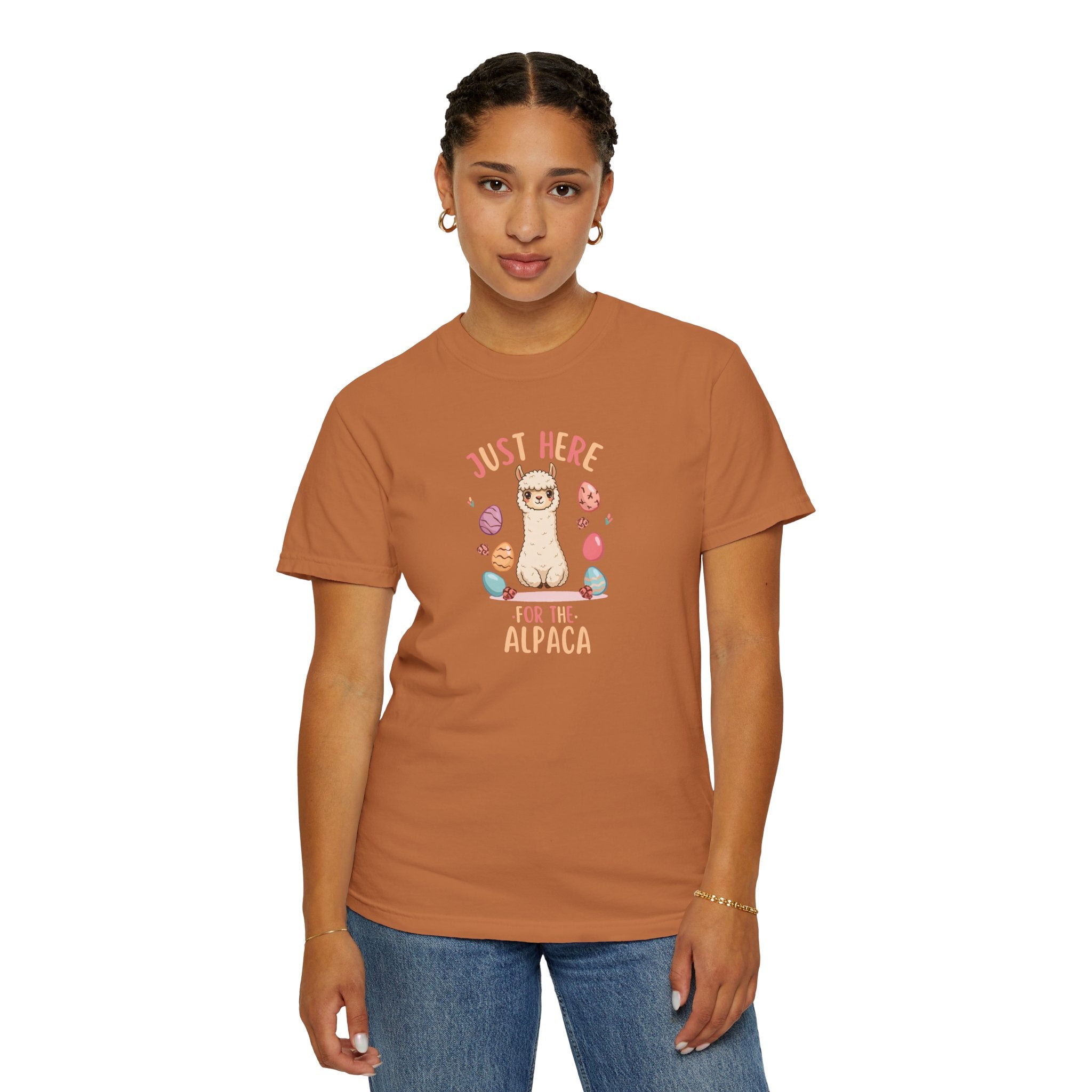 Unisex Garment-Dyed T-shirt, here for the alpaca