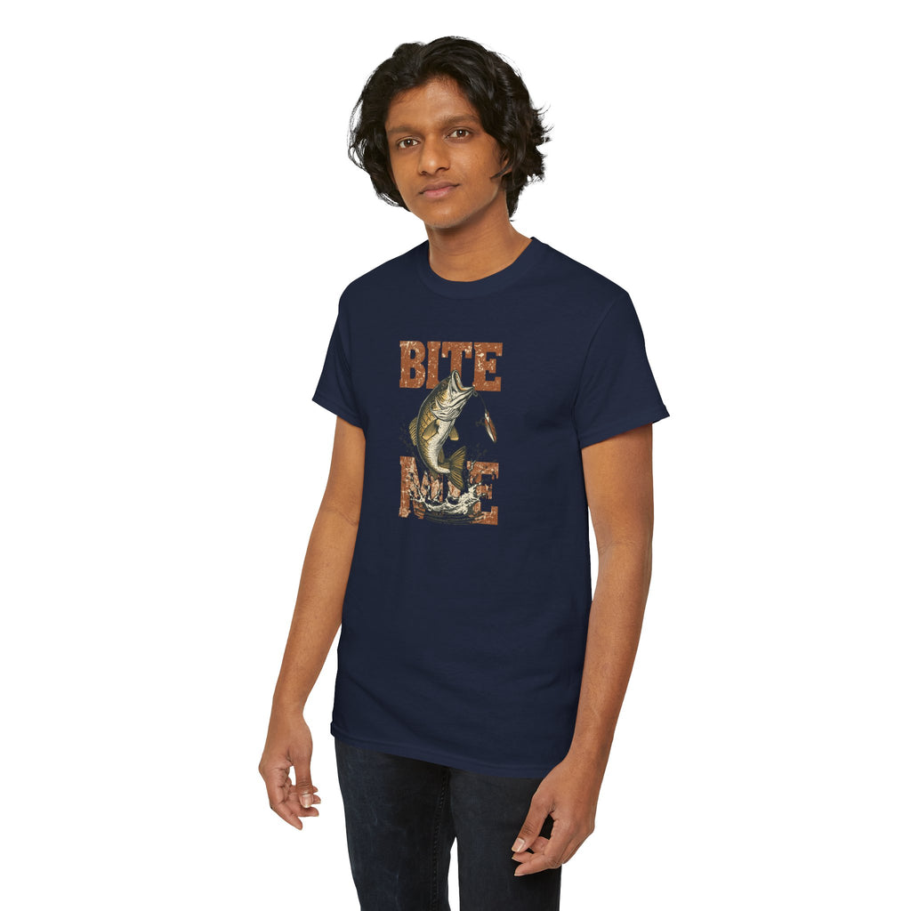 Unisex Heavy Cotton Tee, bass fishing, bite me shirt