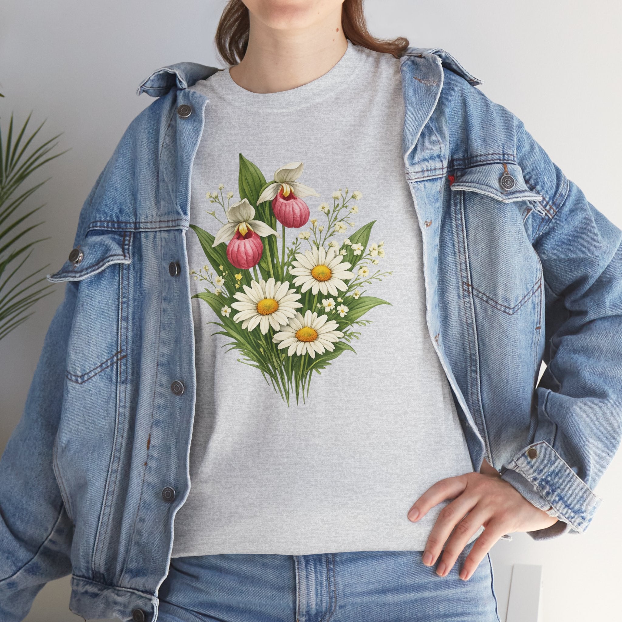 Unisex Heavy Cotton Tee, spring floral