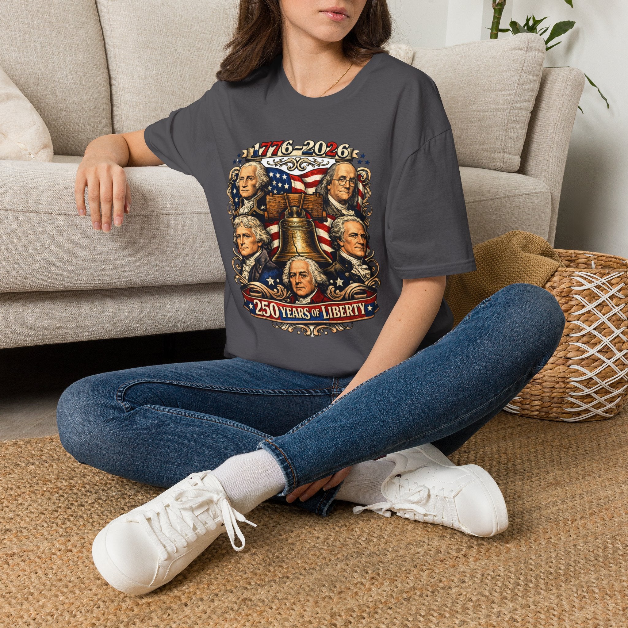 Unisex Softstyle T-Shirt, 250 Years of Liberty Shirt, Founding Fathers Tee, America 1776 2026 Patriotic T-Shirt
