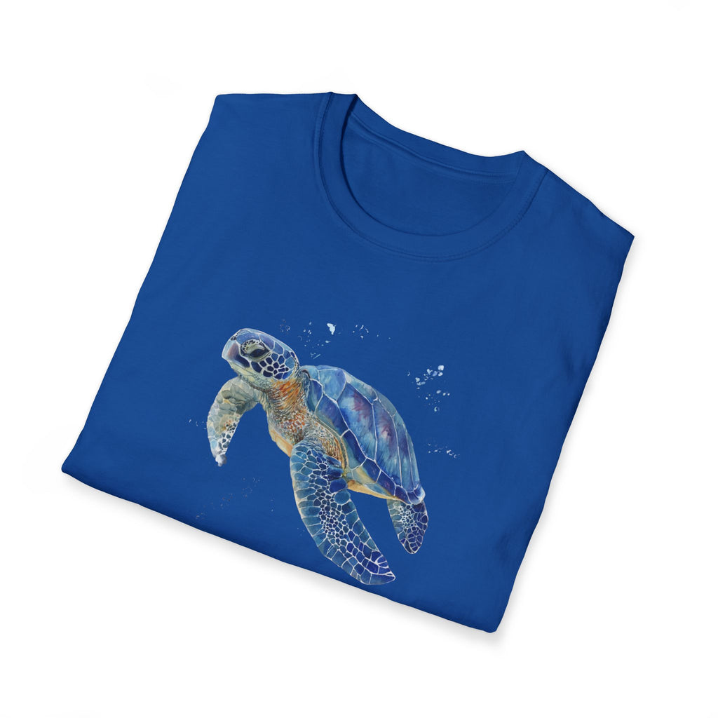 Unisex Softstyle ,T-Shirt Water Color Sea Turtle