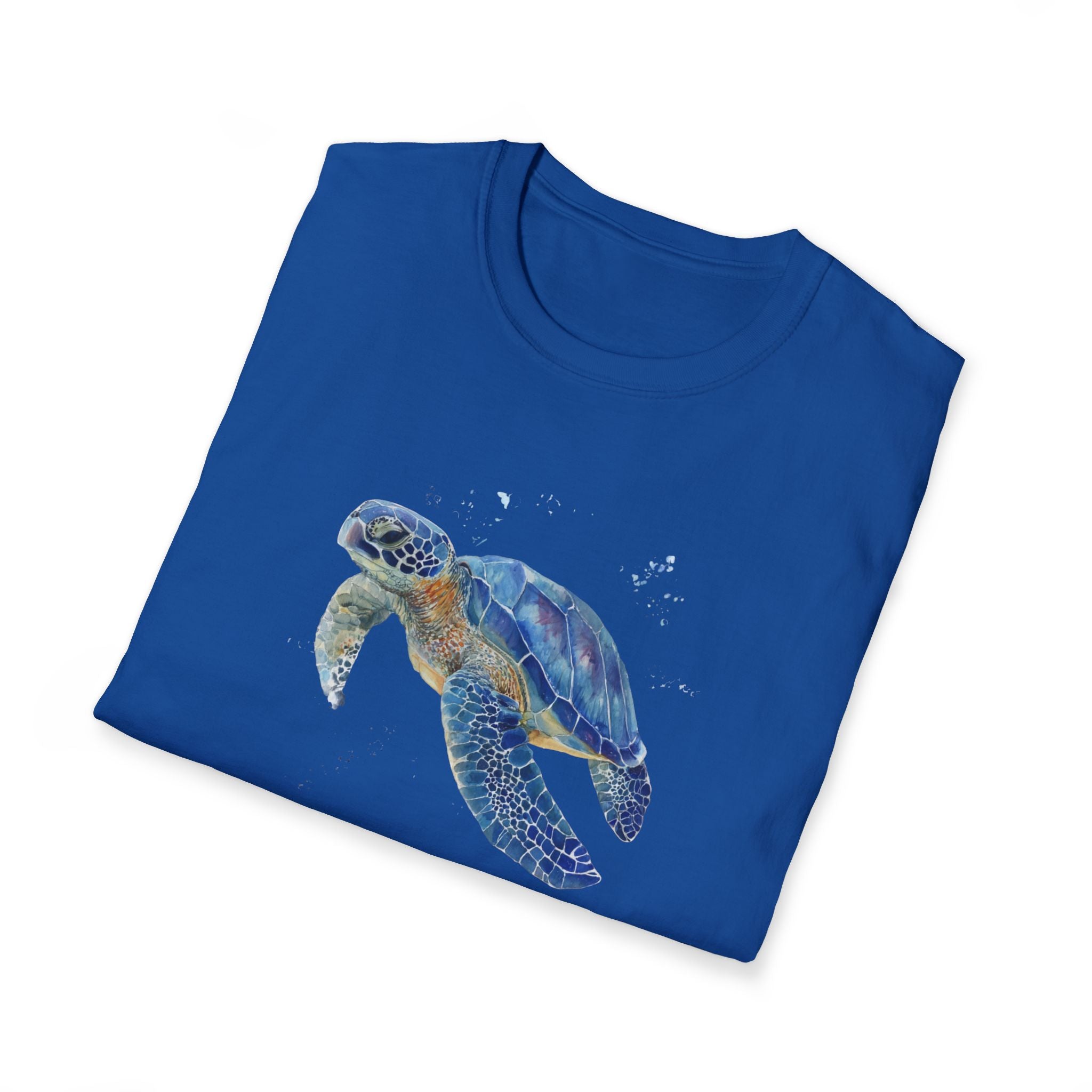 Unisex Softstyle ,T-Shirt Water Color Sea Turtle