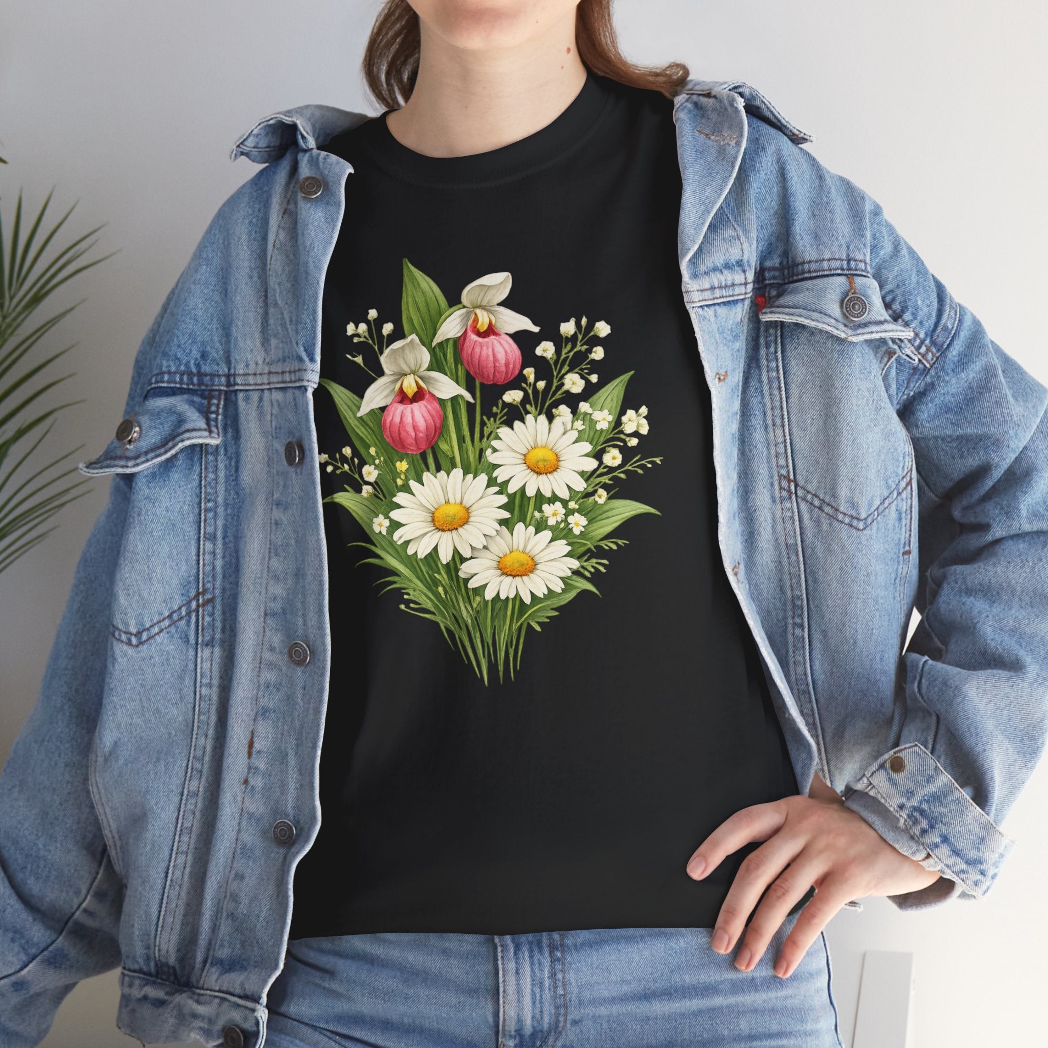 Unisex Heavy Cotton Tee, spring floral