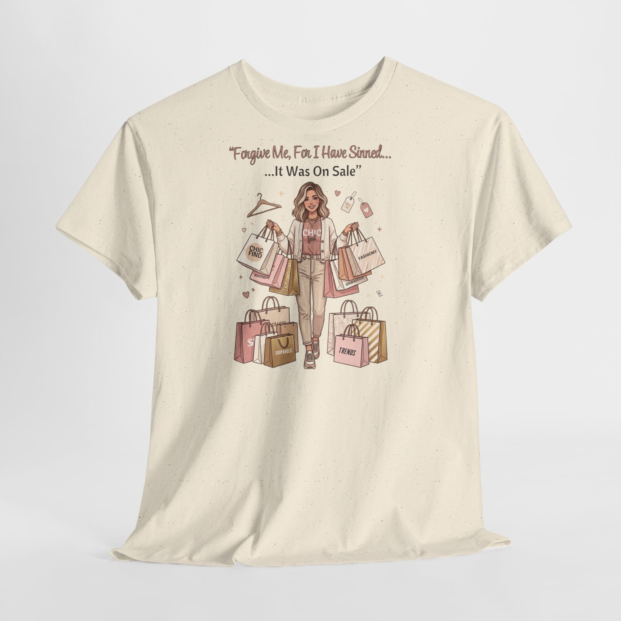 Unisex Heavy Cotton Tee, Forgive Me For I Have Sinned Funny Shopping Shirt, It Was On Sale Tee, Shopaholic Shirt, Retail Therapy Tee, Cute Fashion Shirt