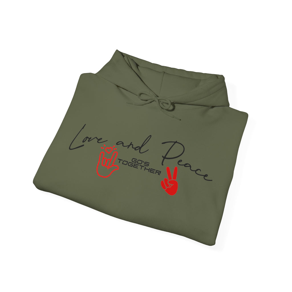 Unisex Heavy Blend™ Hooded Sweatshirt, love and peace shirt
