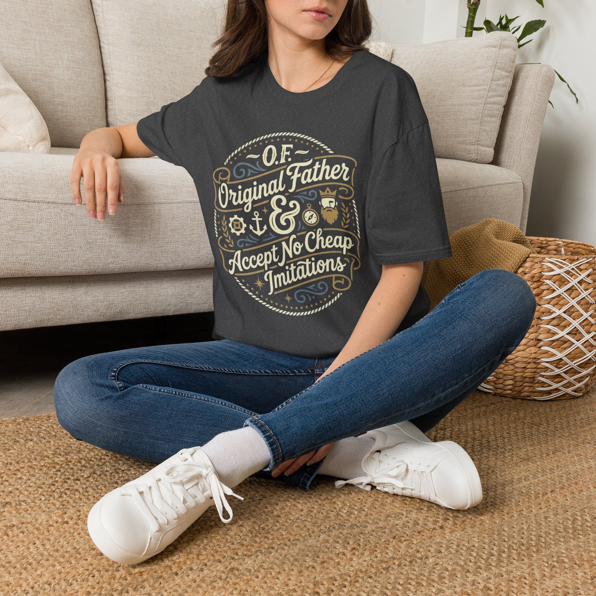 Unisex Softstyle T-Shirt, Original Father O.F. Funny Sarcastic Father's Day Shirt