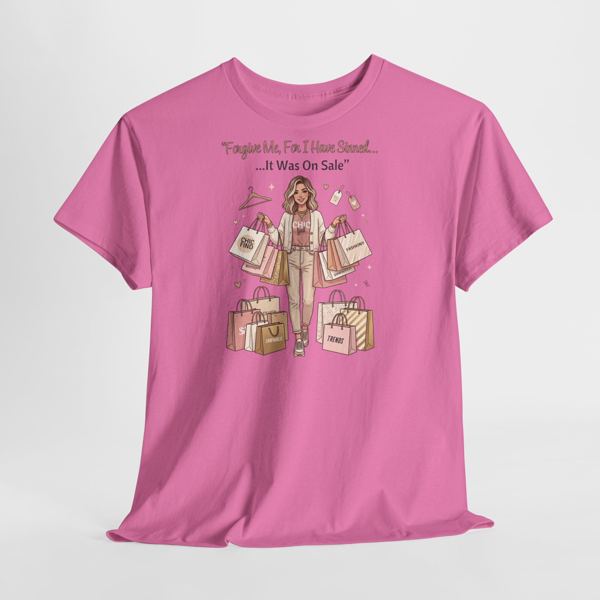 Unisex Heavy Cotton Tee, Forgive Me For I Have Sinned Funny Shopping Shirt, It Was On Sale Tee, Shopaholic Shirt, Retail Therapy Tee, Cute Fashion Shirt