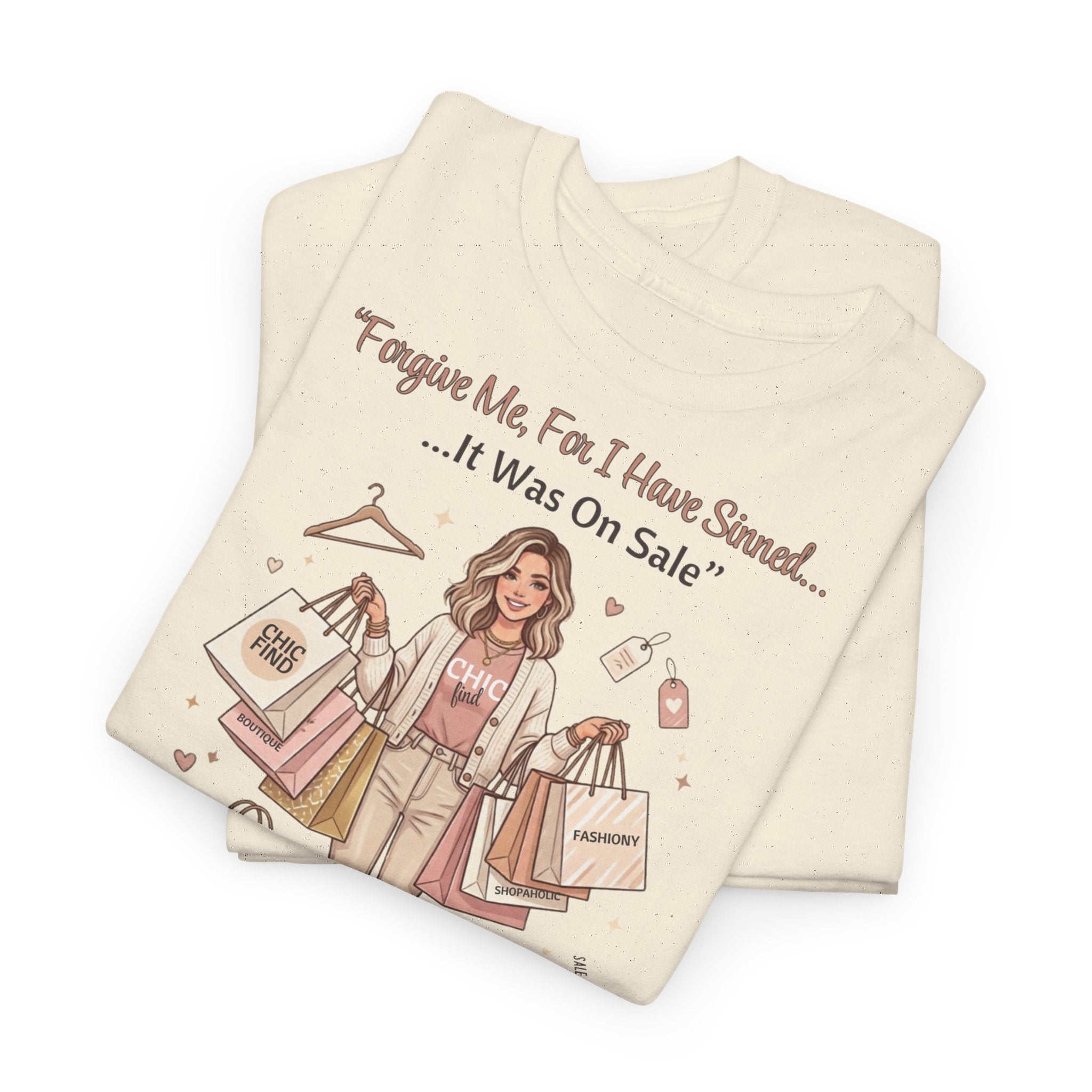 Unisex Heavy Cotton Tee, Forgive Me For I Have Sinned Funny Shopping Shirt, It Was On Sale Tee, Shopaholic Shirt, Retail Therapy Tee, Cute Fashion Shirt