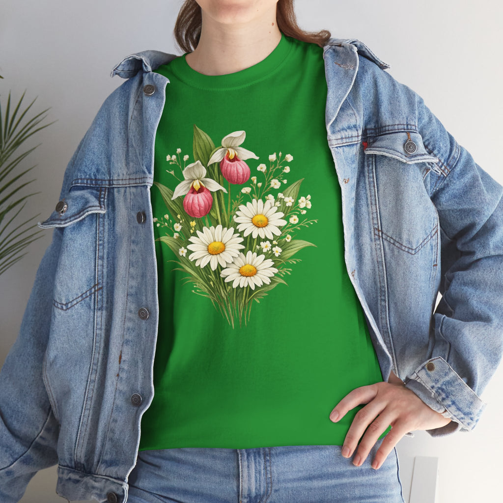 Unisex Heavy Cotton Tee, spring floral