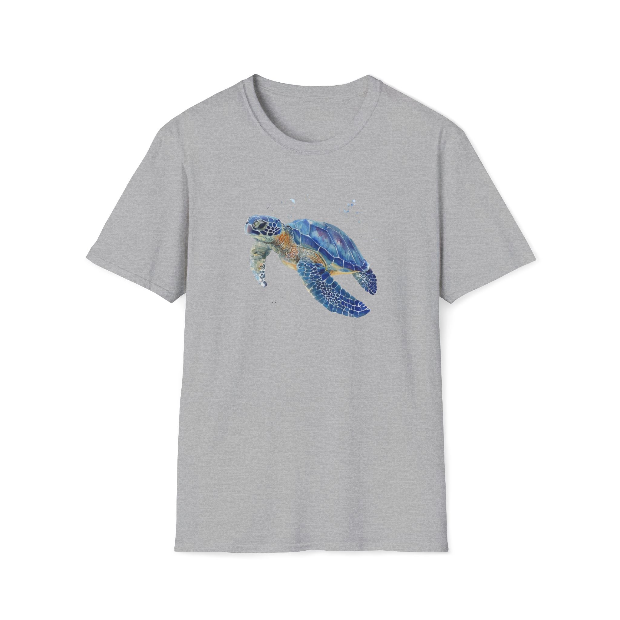 Unisex Softstyle ,T-Shirt Water Color Sea Turtle