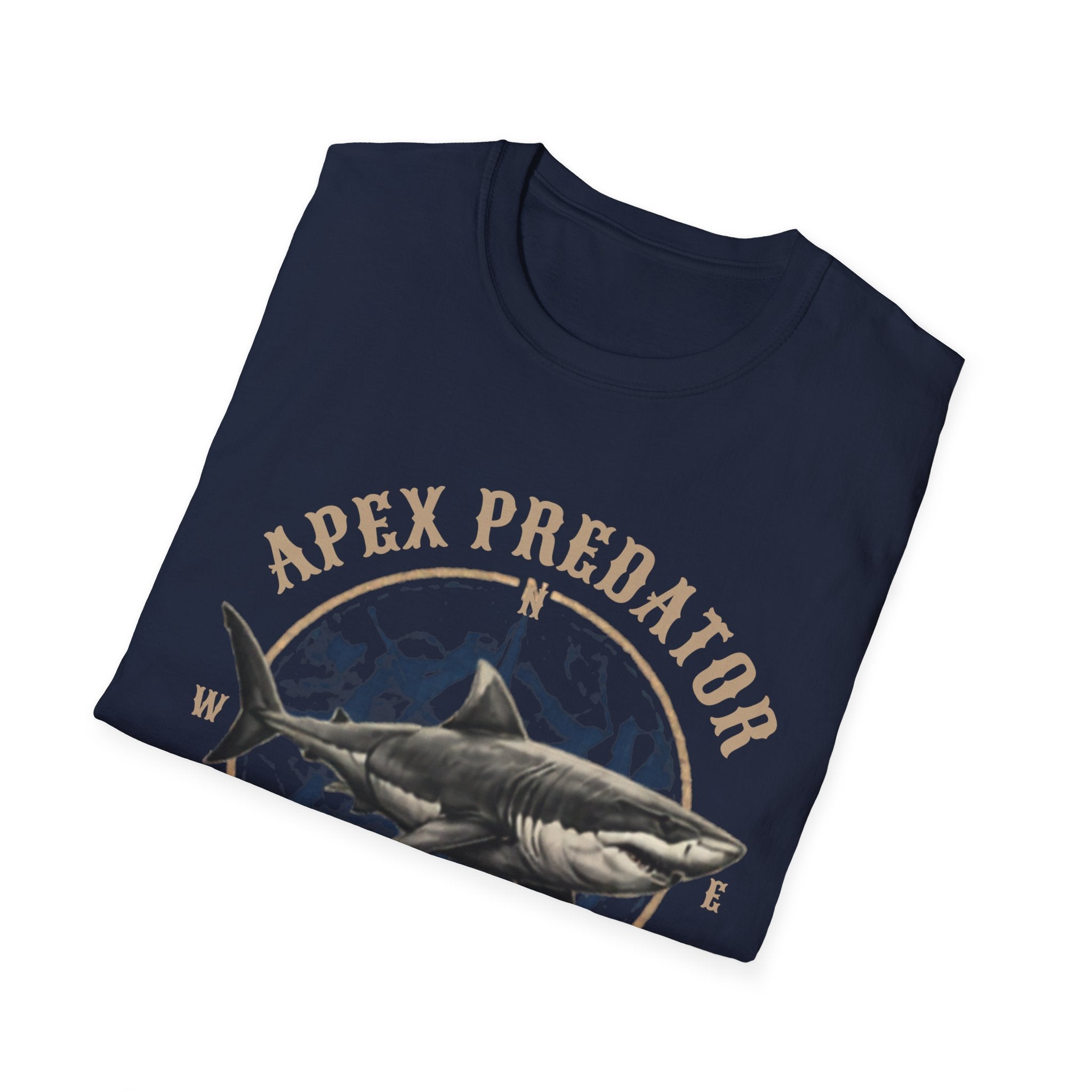Unisex Softstyle T-Shirt, Great White Shark T-Shirt, Vintage Ocean Predator Tee, Shark Lover Gift, Marine Life Shirt, Apex Predator Graphic Tee, Beach Ocean Shirt
