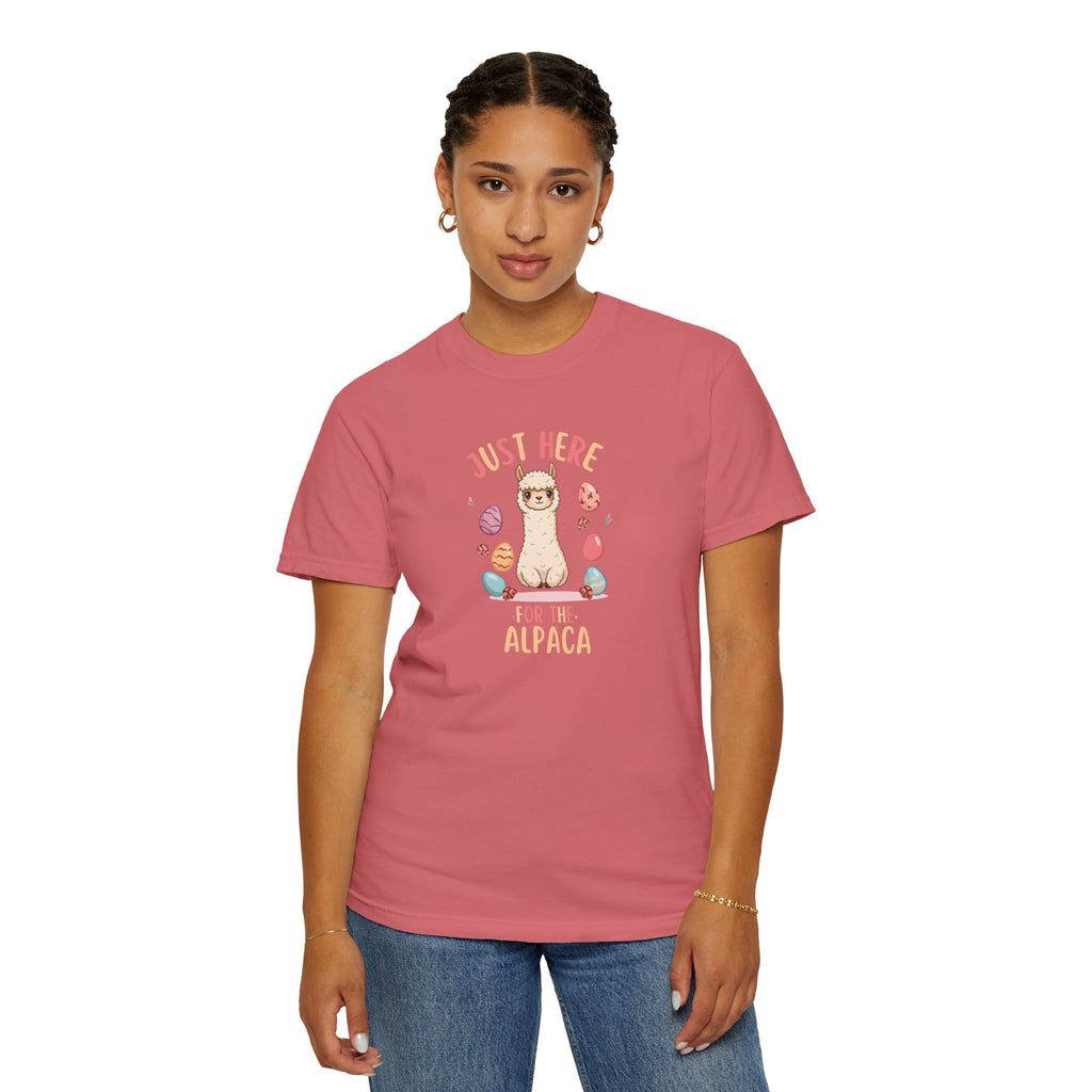 Unisex Garment-Dyed T-shirt, here for the alpaca