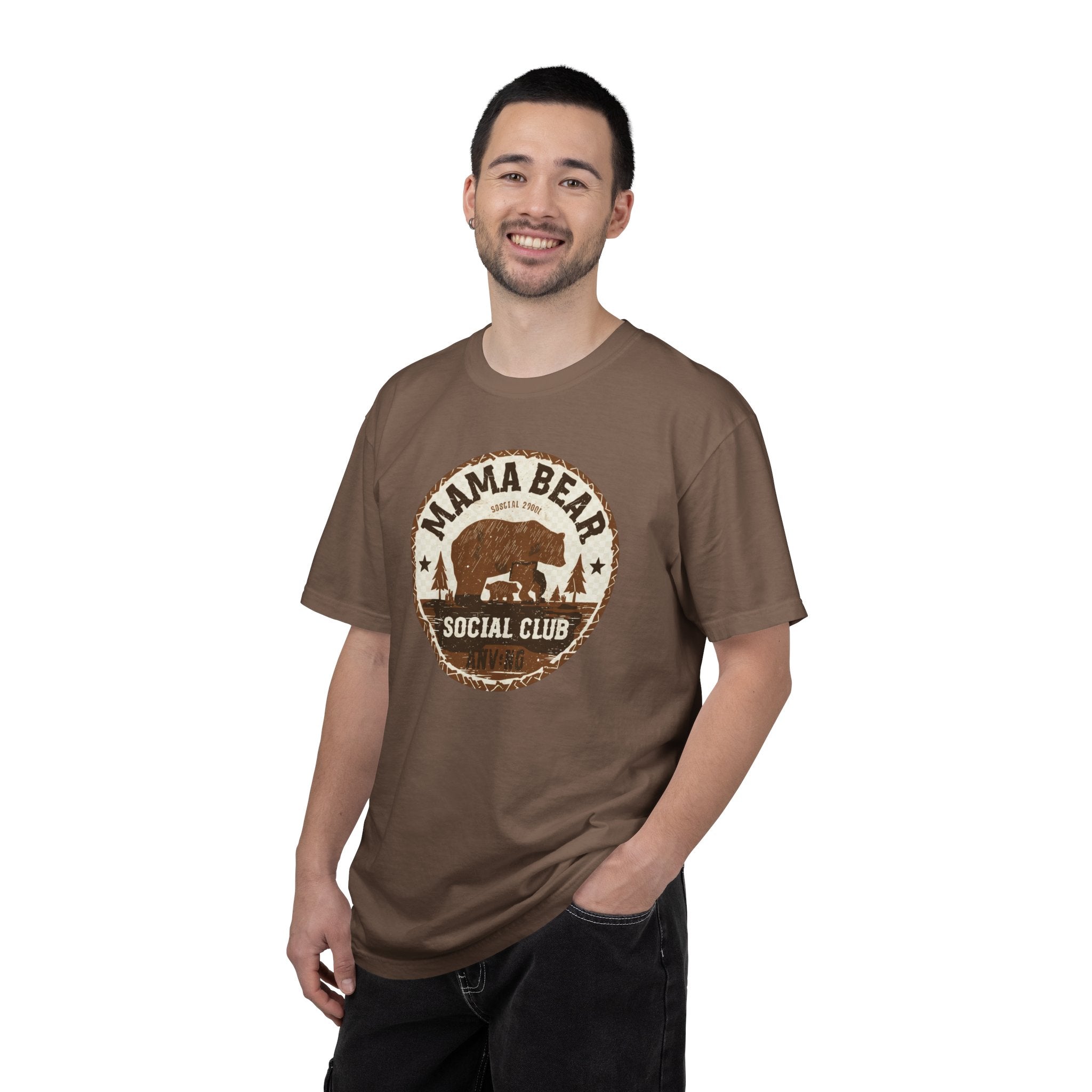 Unisex Garment-Dyed T-shirt, Mama Bear Social Club Shirt, Mama Bear Tee, Cute Mom Gift