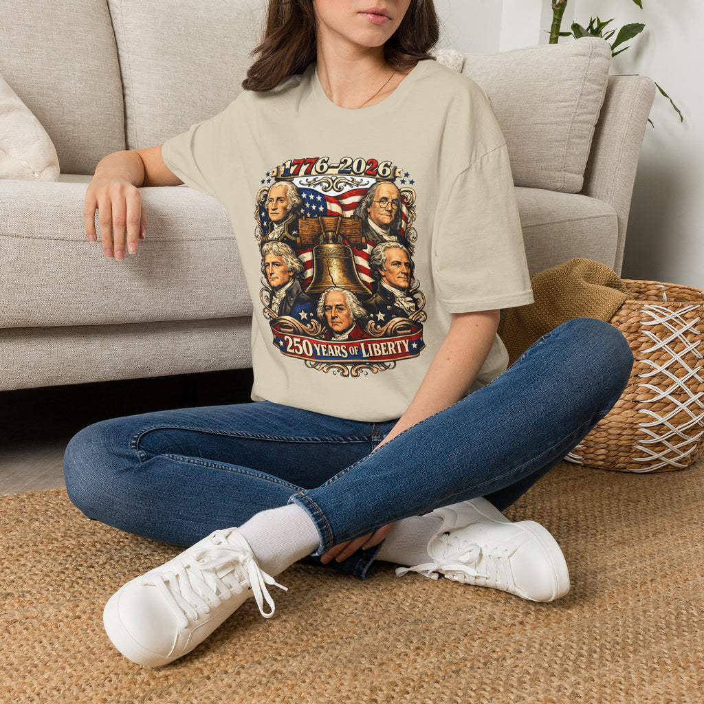 Unisex Softstyle T-Shirt, 250 Years of Liberty Shirt, Founding Fathers Tee, America 1776 2026 Patriotic T-Shirt