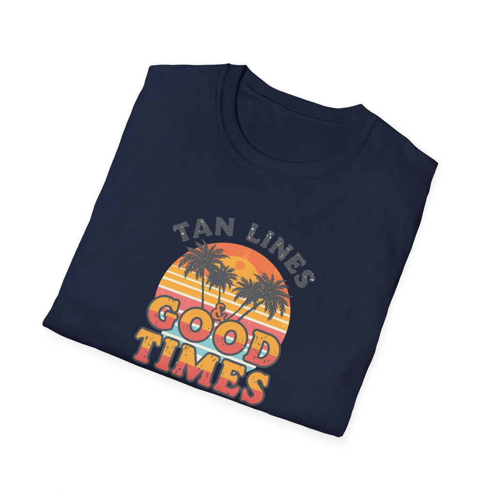Unisex Softstyle T-Shirt, tan lines good times