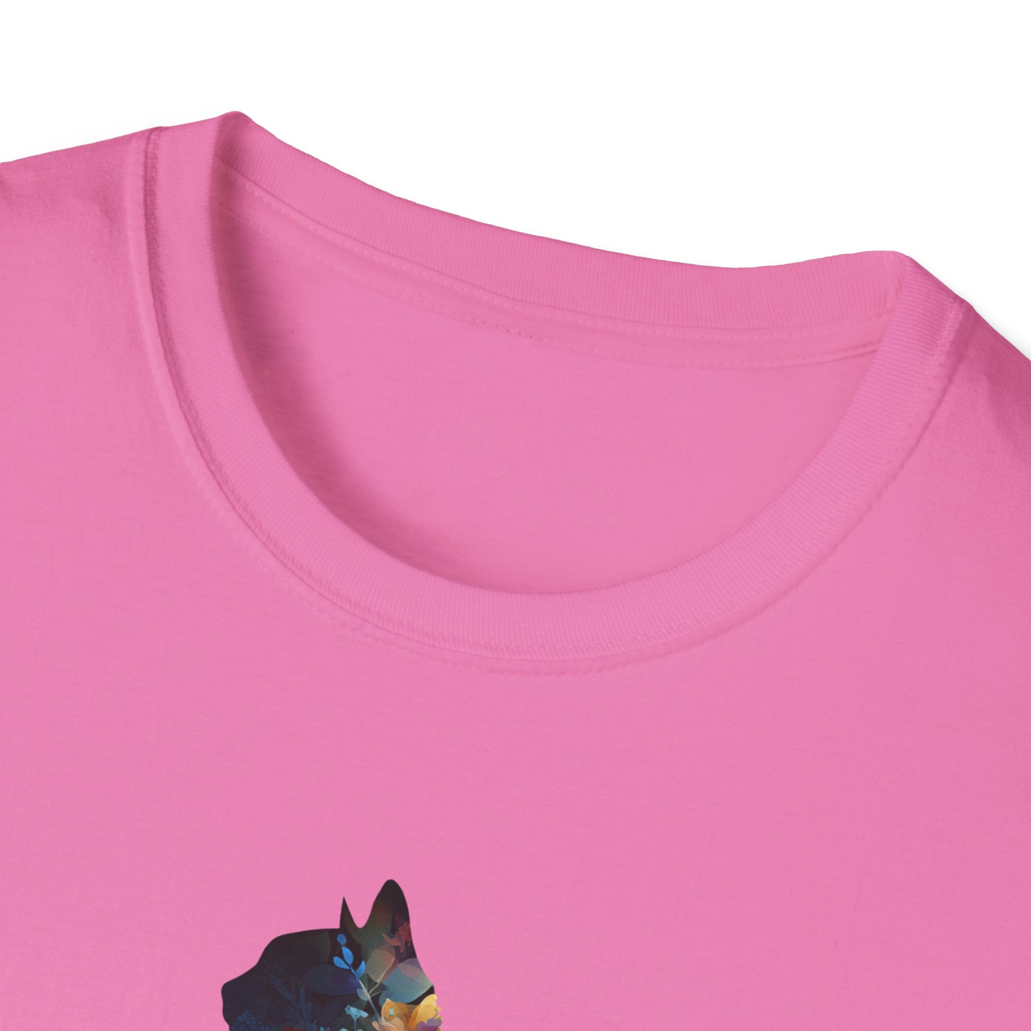 Unisex Softstyle T-Shirt, Floweral Cat
