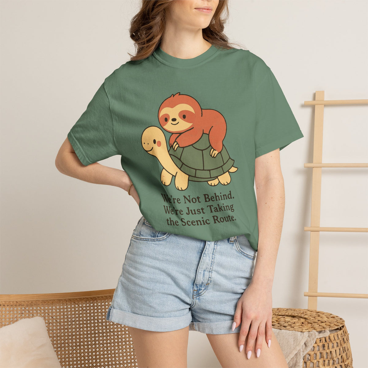 Unisex Garment-Dyed T-shirt, sloth and turtle
