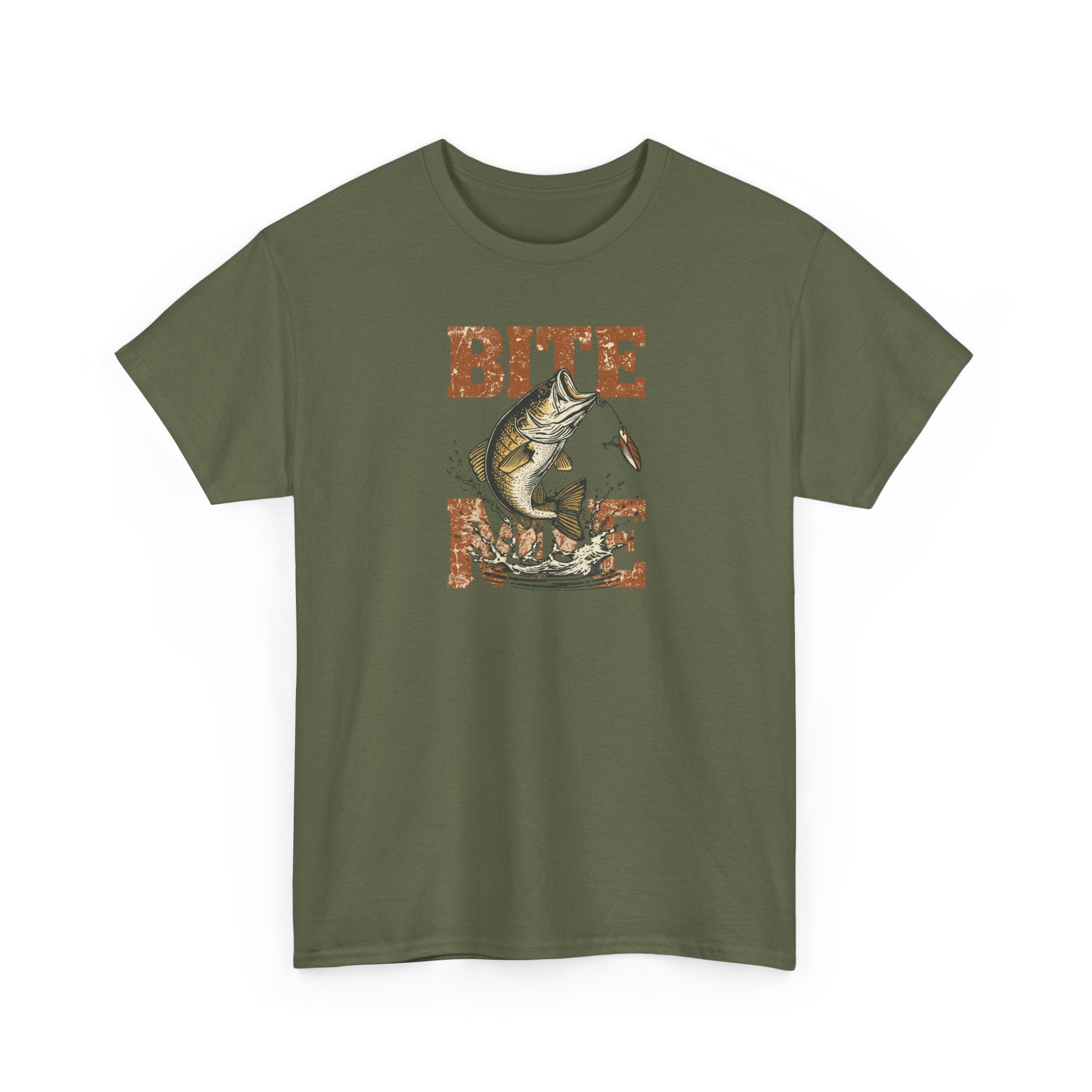 Unisex Heavy Cotton Tee, bass fishing, bite me shirt