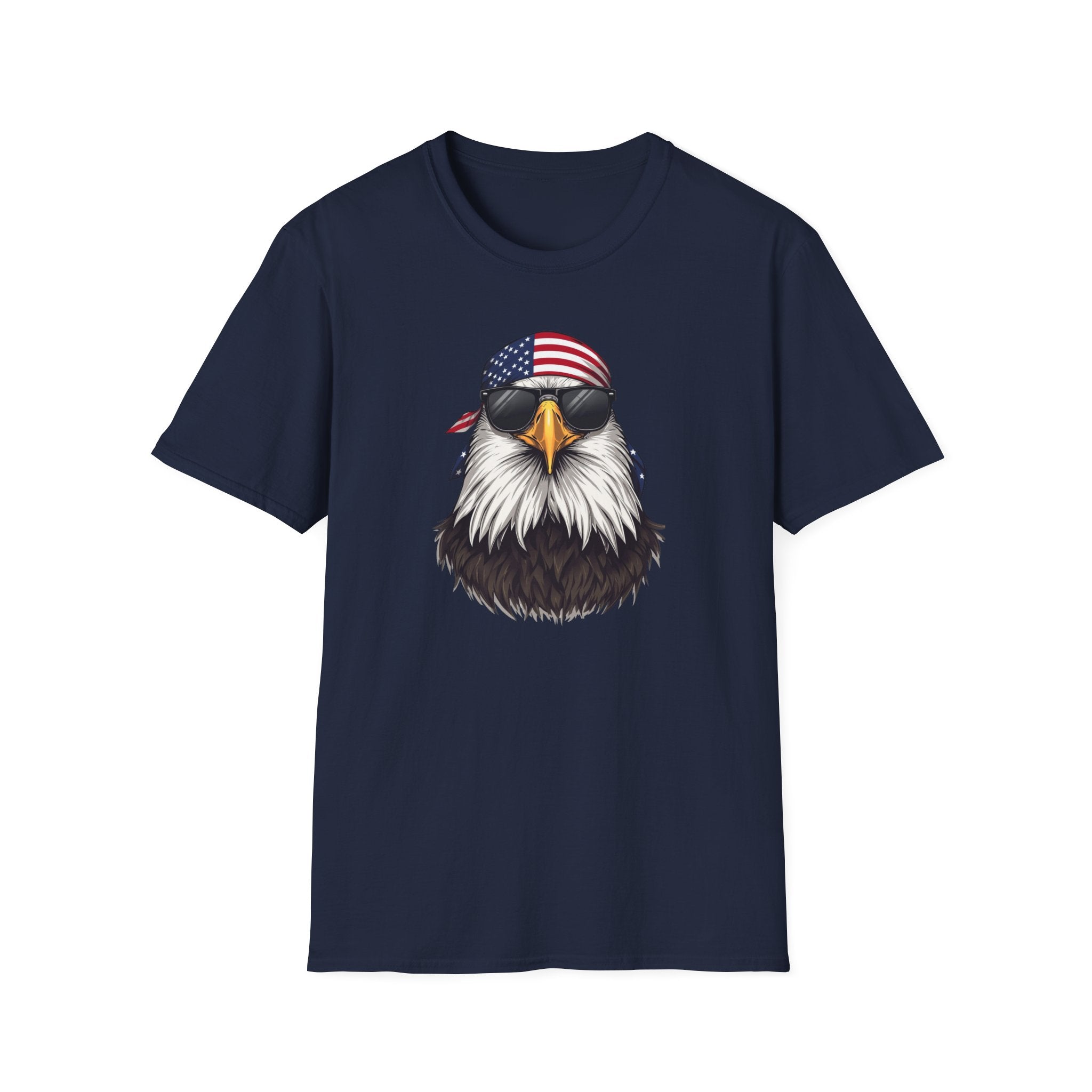 Unisex Softstyle T-Shirt, patriotic bald eagle