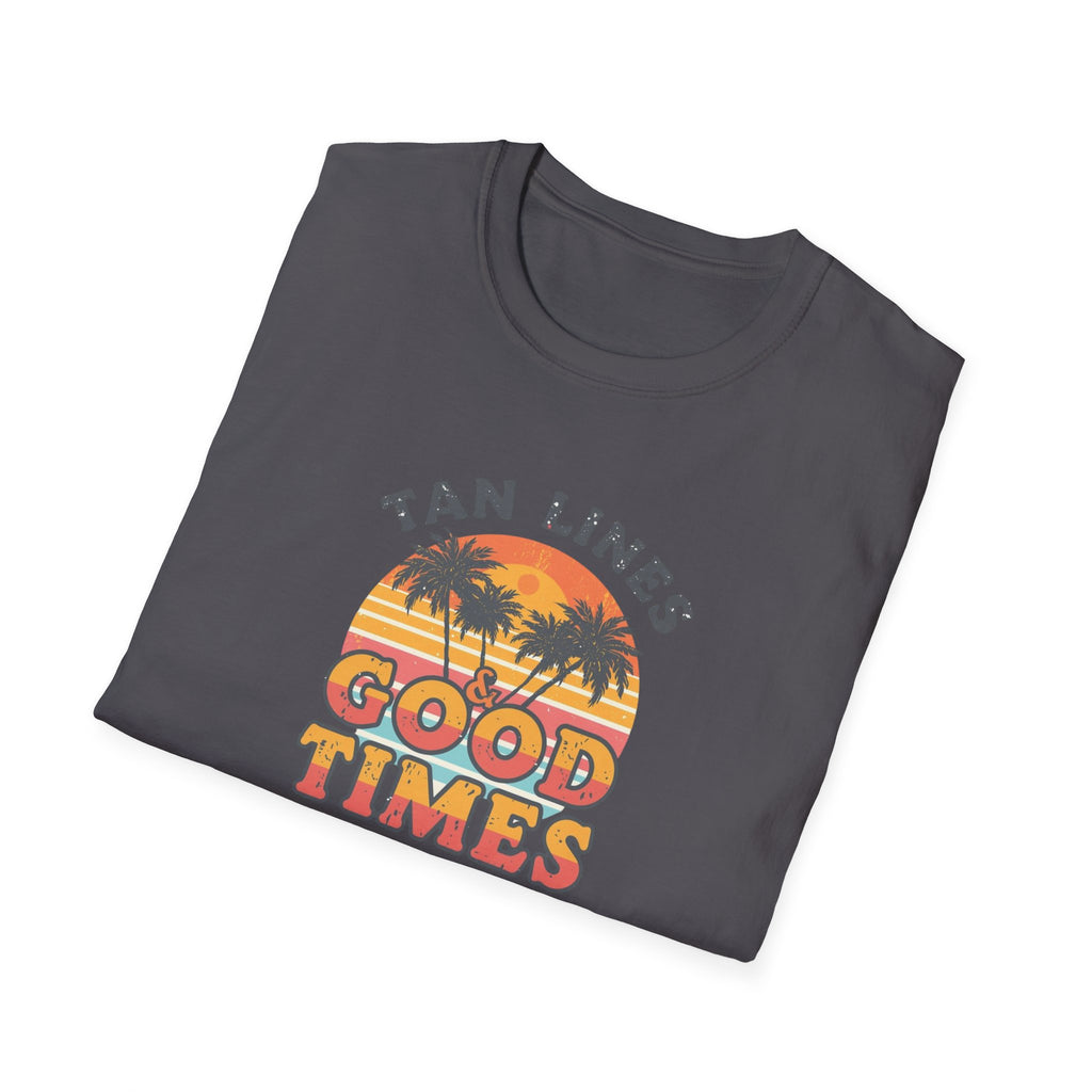 Unisex Softstyle T-Shirt, tan lines good times