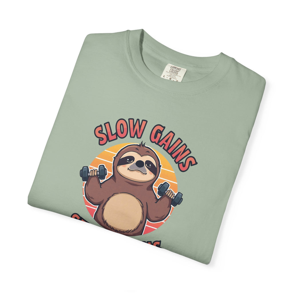 Unisex Garment-Dyed T-shirt, sloth workout