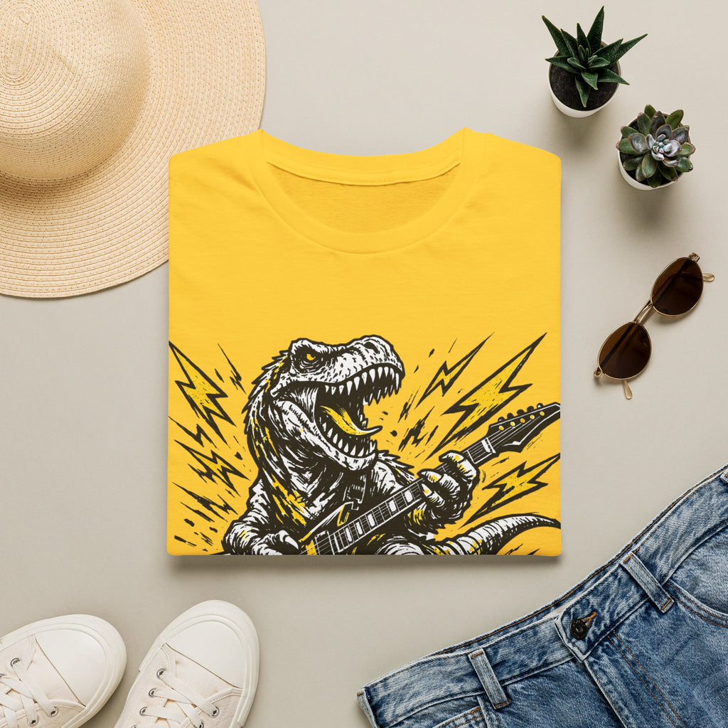 Unisex Softstyle T-Shirt, t-rex playing guitar