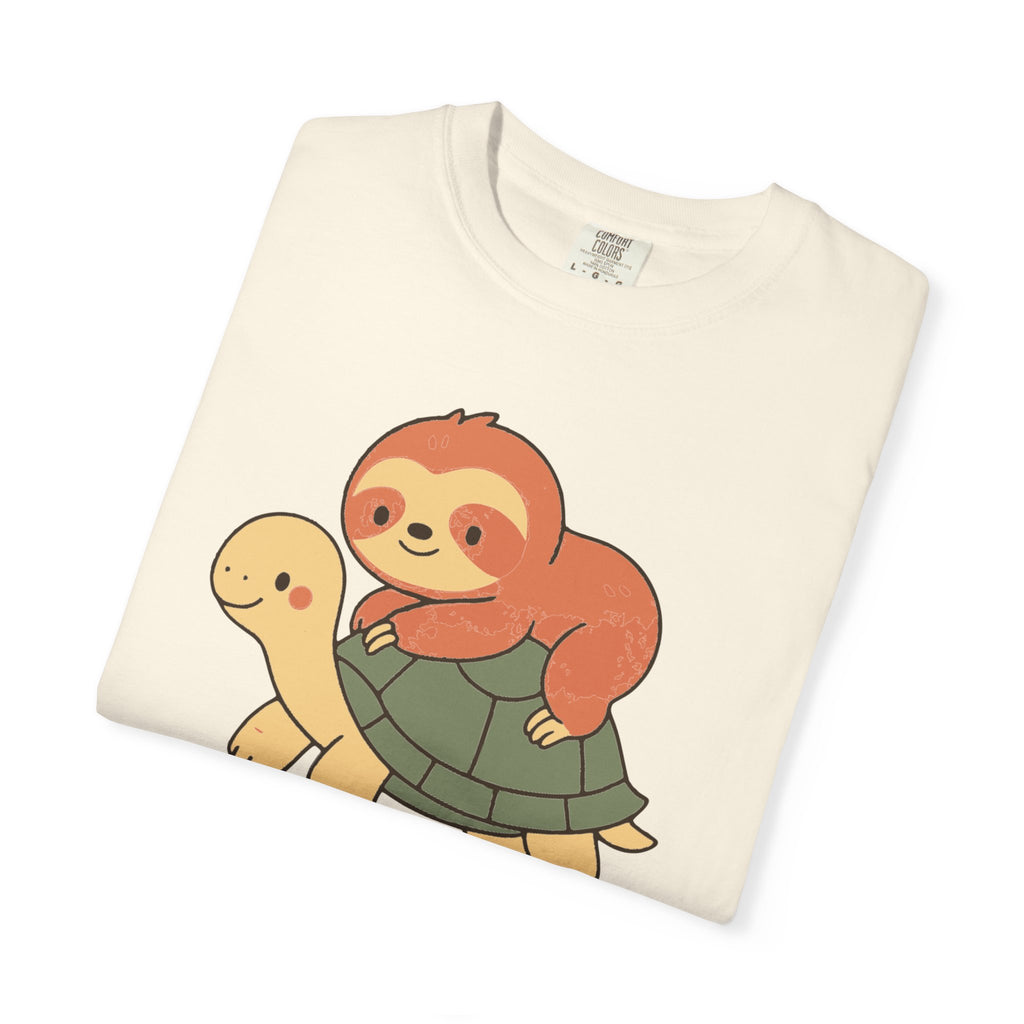Unisex Garment-Dyed T-shirt, sloth and turtle