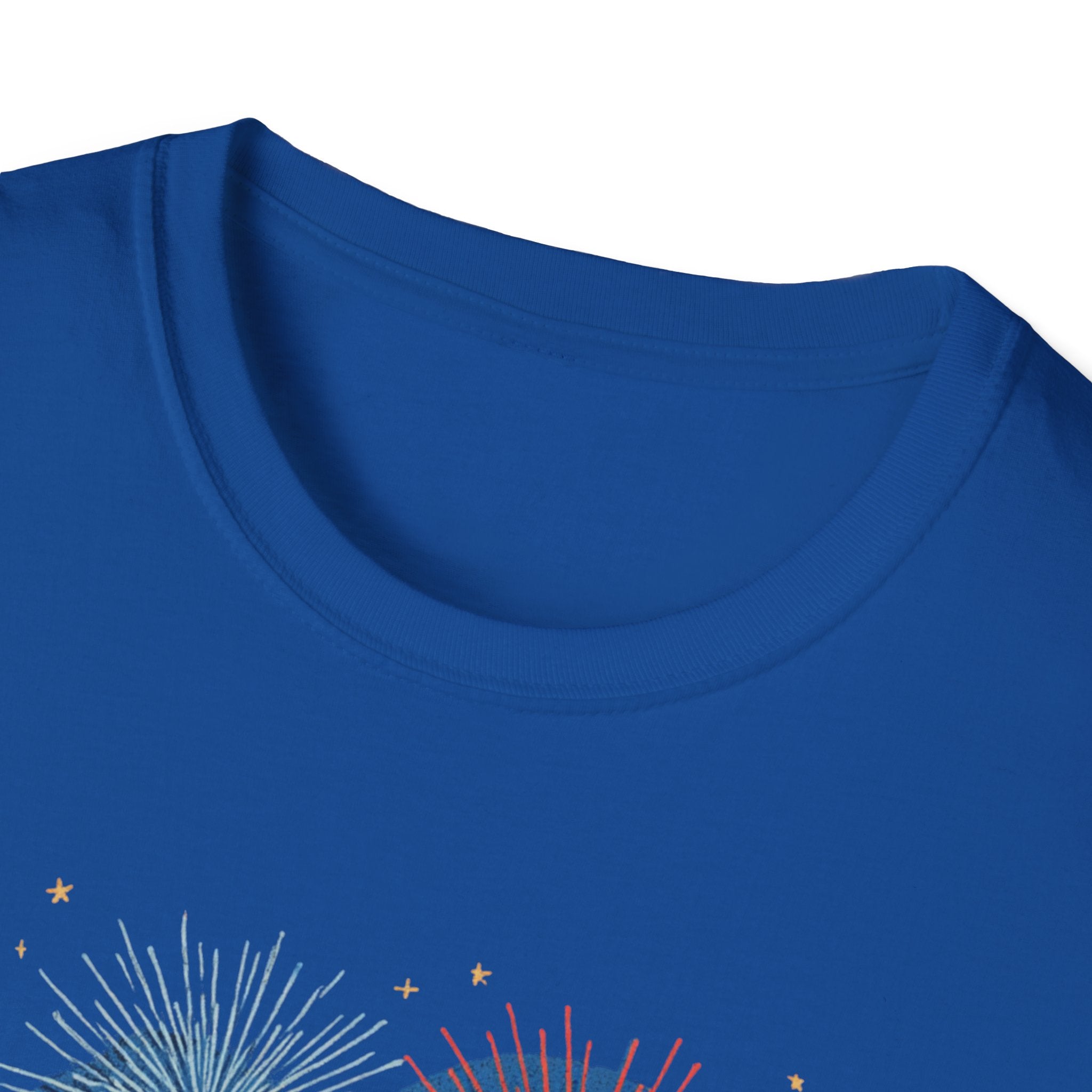 Unisex Softstyle T-Shirt, Happy Independence Day BBQ Shirt, 4th of July Party Tee, Grill & Fireworks Shirt
