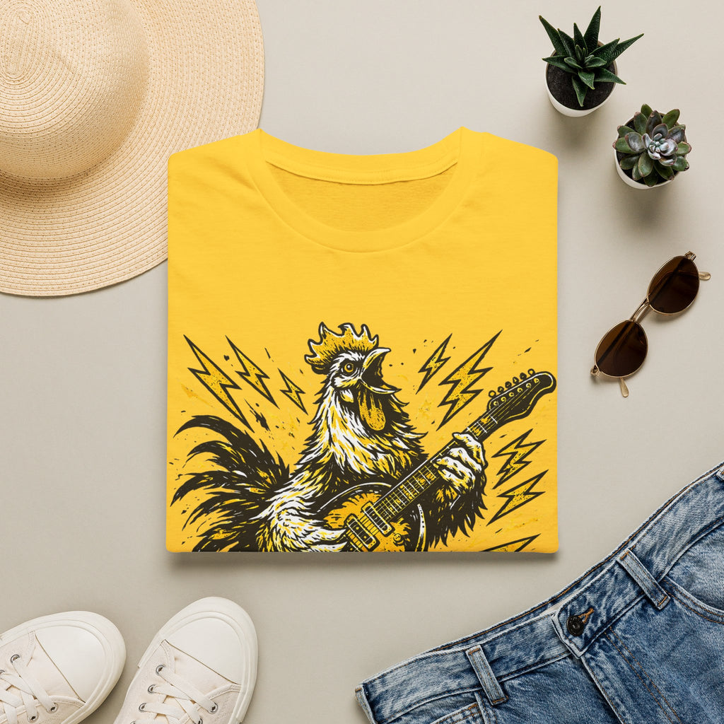 Unisex Softstyle T-Shirt, rooster playing guitar
