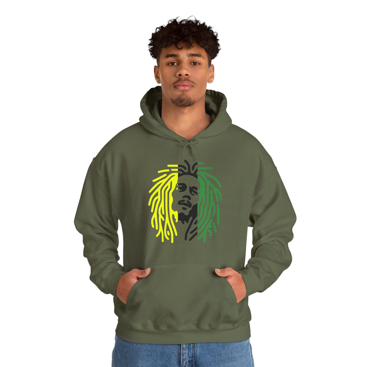 Unisex Heavy Blend™ Hooded Sweatshirt,  Jamaican rasta man
