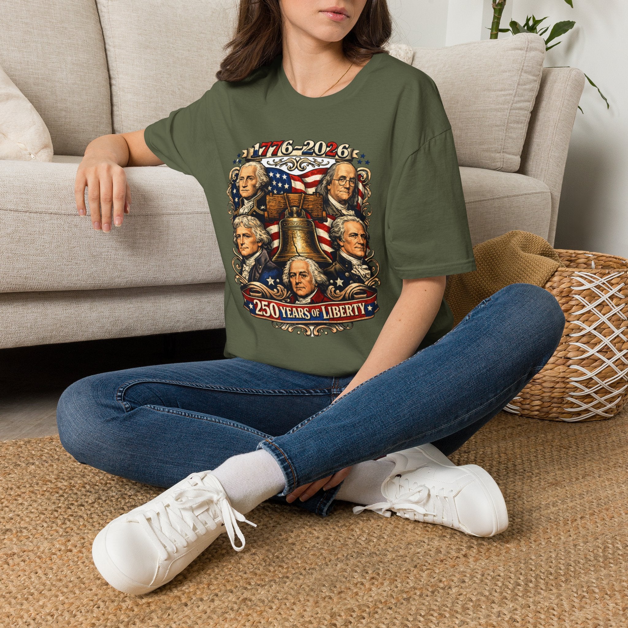 Unisex Softstyle T-Shirt, 250 Years of Liberty Shirt, Founding Fathers Tee, America 1776 2026 Patriotic T-Shirt
