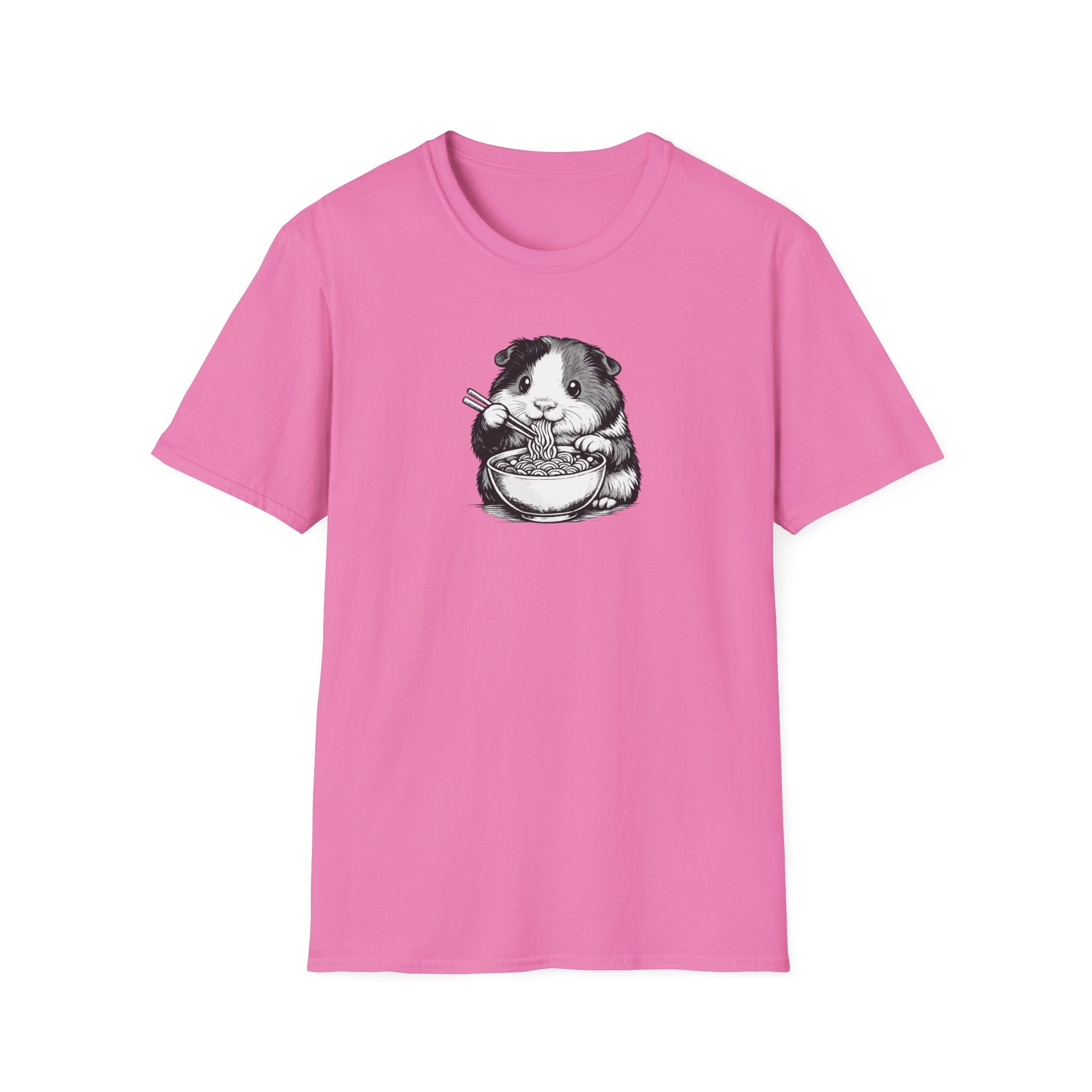 Unisex Softstyle T-Shirt, guinea pig eating ramen