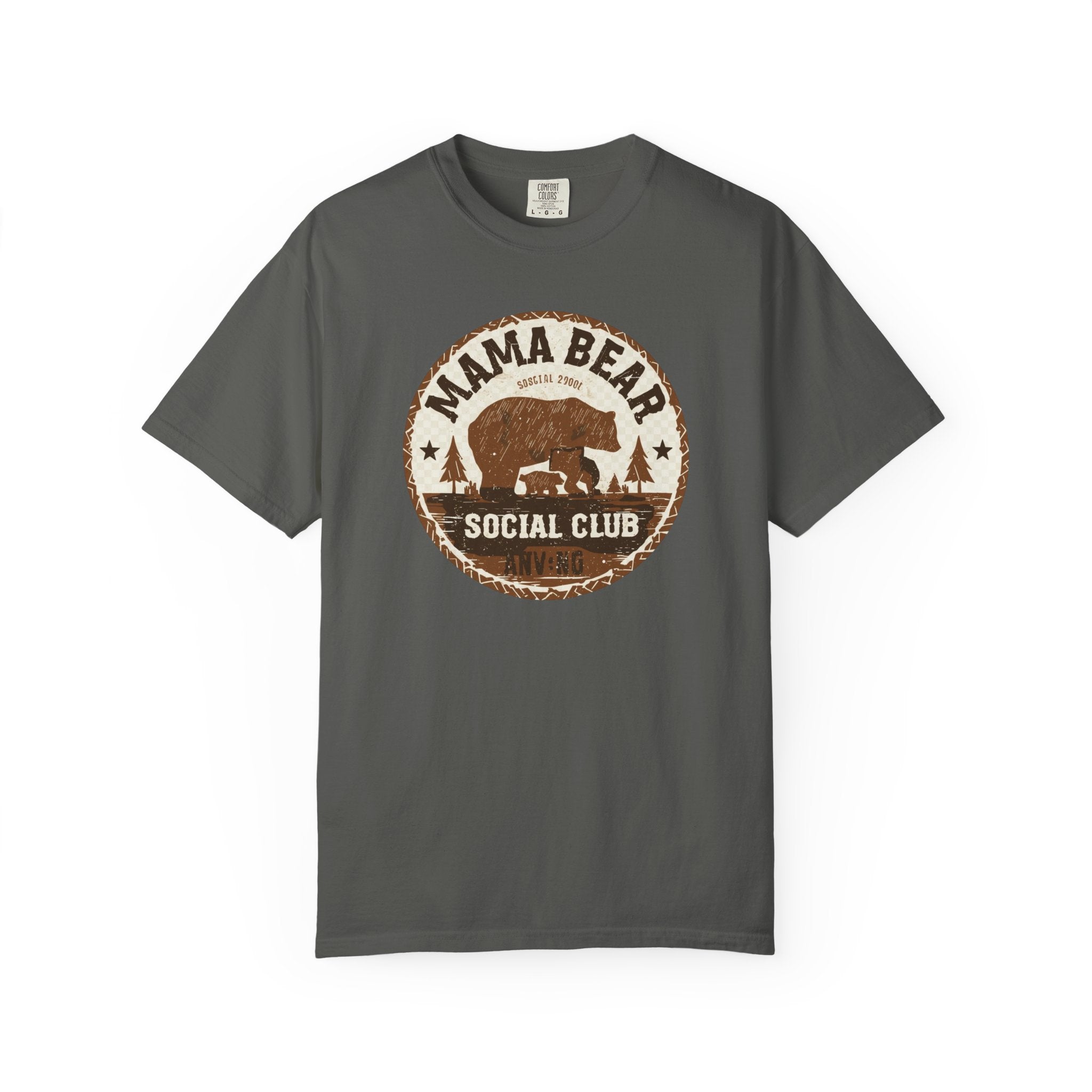 Unisex Garment-Dyed T-shirt, Mama Bear Social Club Shirt, Mama Bear Tee, Cute Mom Gift