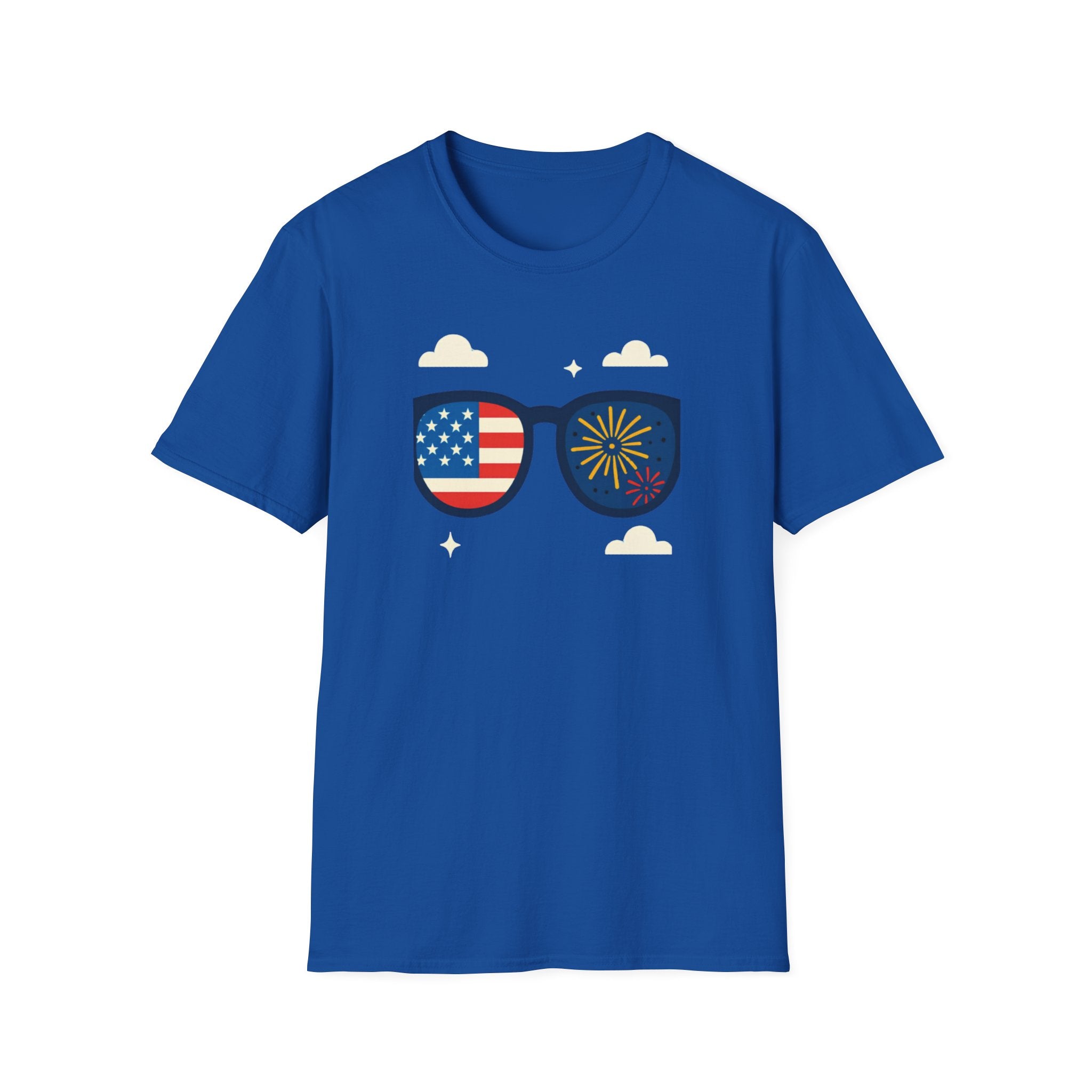 Unisex Softstyle T-Shirt, Happy Independence Day Cool USA Shirt, Patriotic Sunglasses Tee, Funny 4th of July Shirt