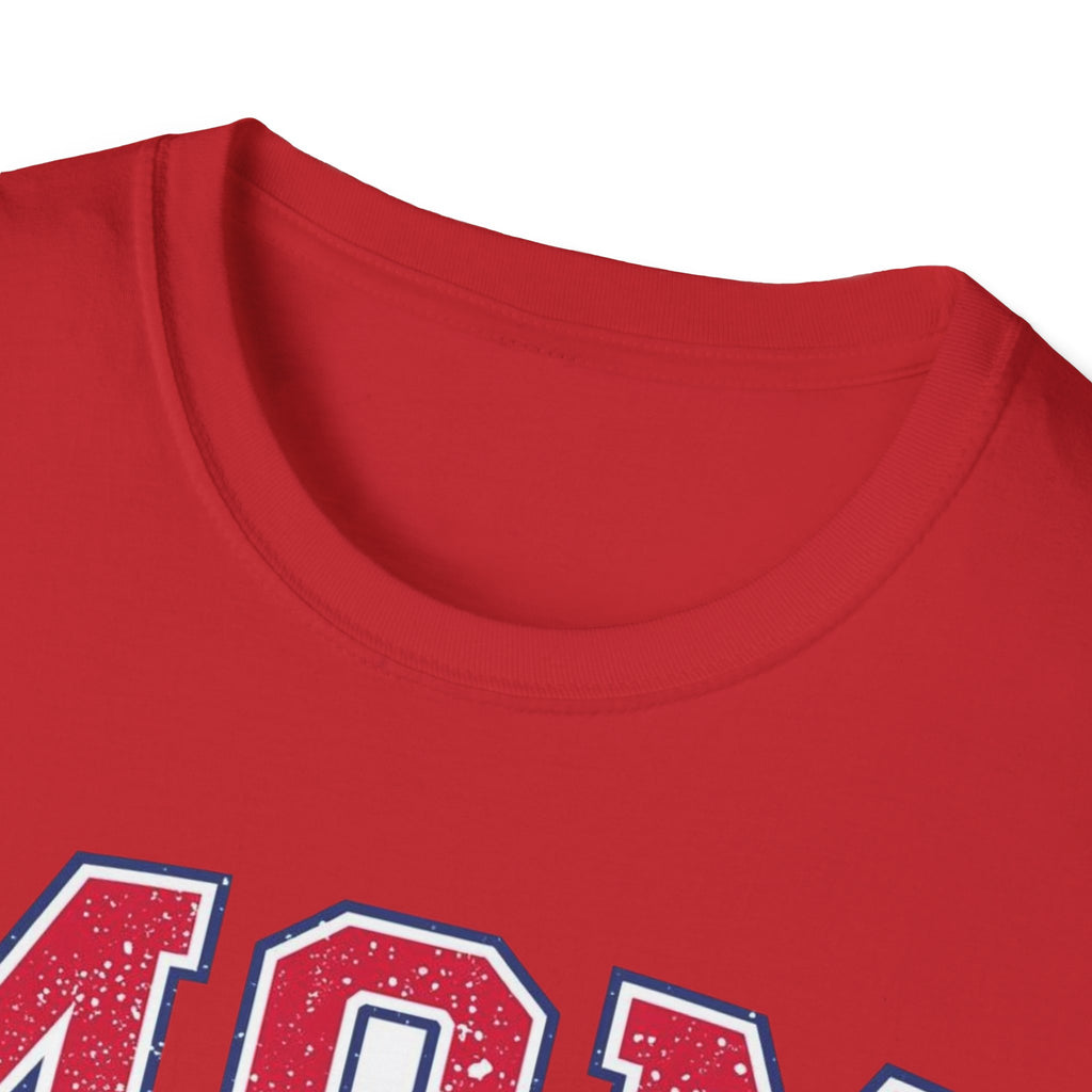 Unisex Softstyle T-Shirt, Mother’s Day Mom MVP Shirt, Most Valuable Mom T-Shirt, Sports Mom Gift, Baseball Football Mom Tee, Athletic Varsity Style Shirt